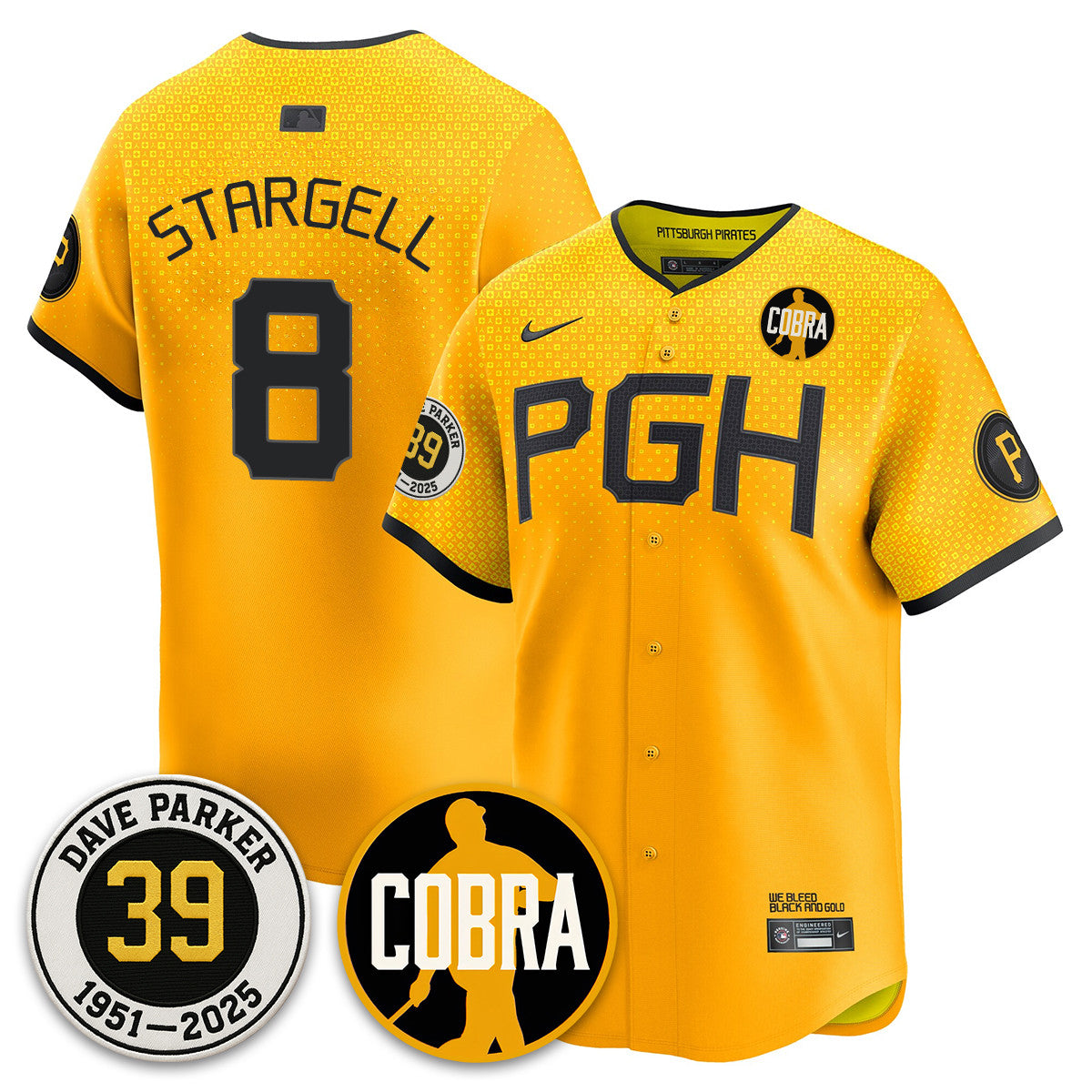 PIT Memories Dave Parker Jersey- â€œCOBRAâ€ Patch - All Stitched
