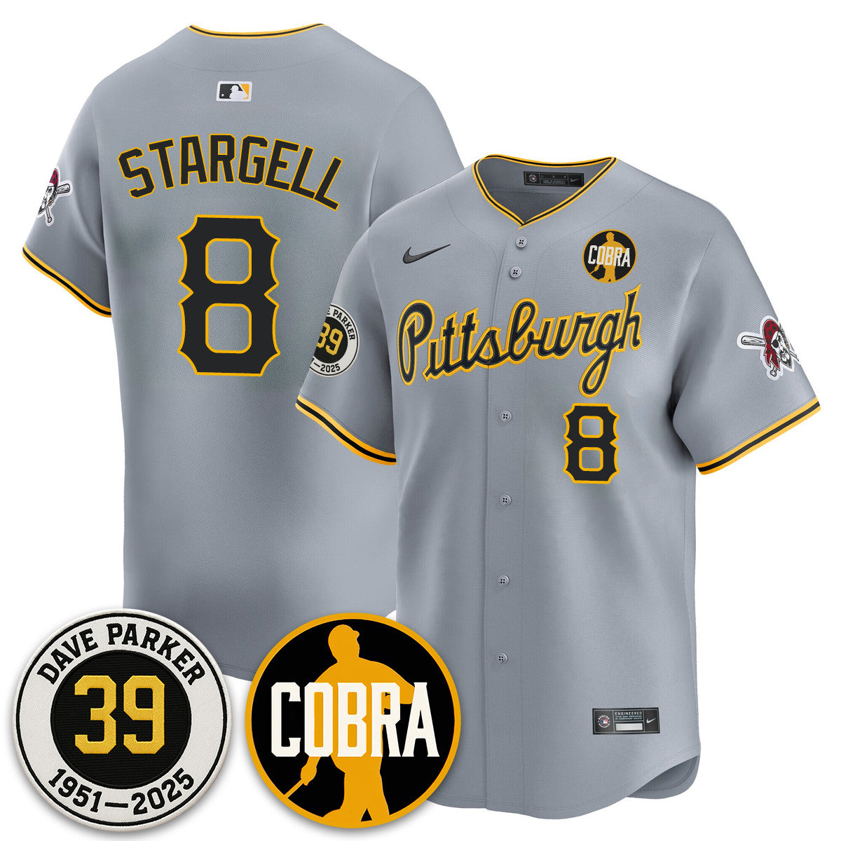 PIT Memories Dave Parker Jersey- â€œCOBRAâ€ Patch - All Stitched