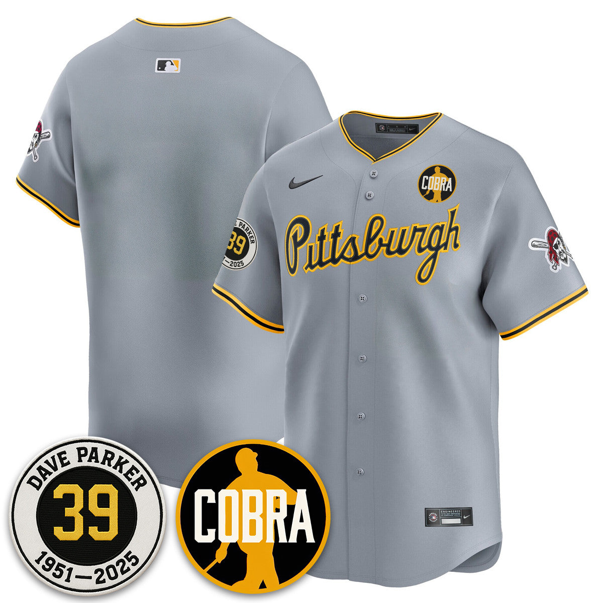 PIT Memories Dave Parker Jersey- â€œCOBRAâ€ Patch - All Stitched