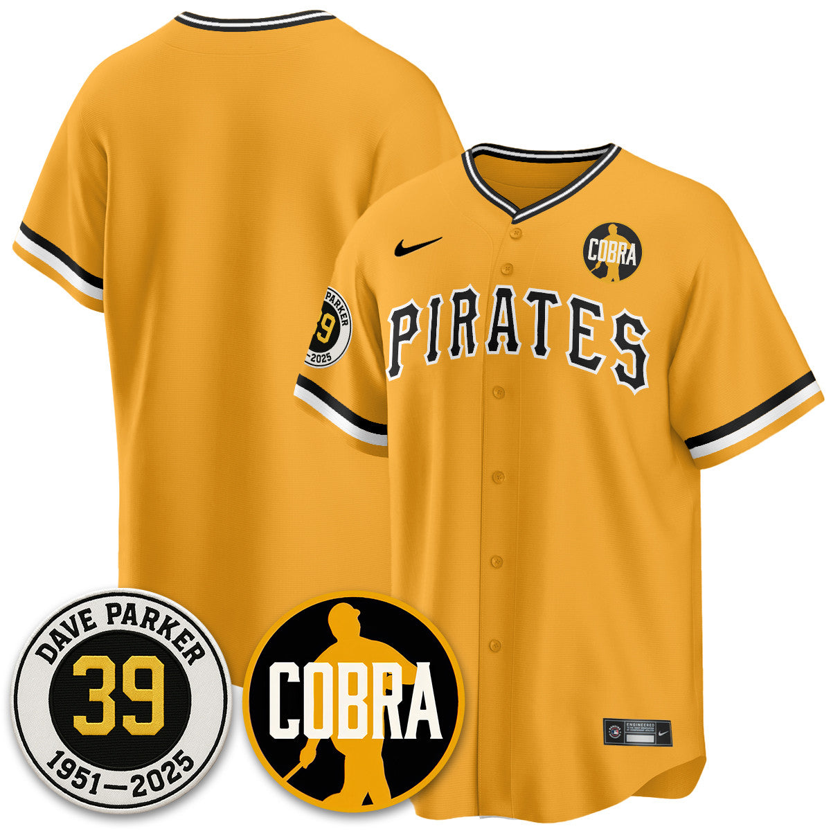 PIT Memories Dave Parker Men Jersey- â€œCOBRAâ€ Patch - All Stitched