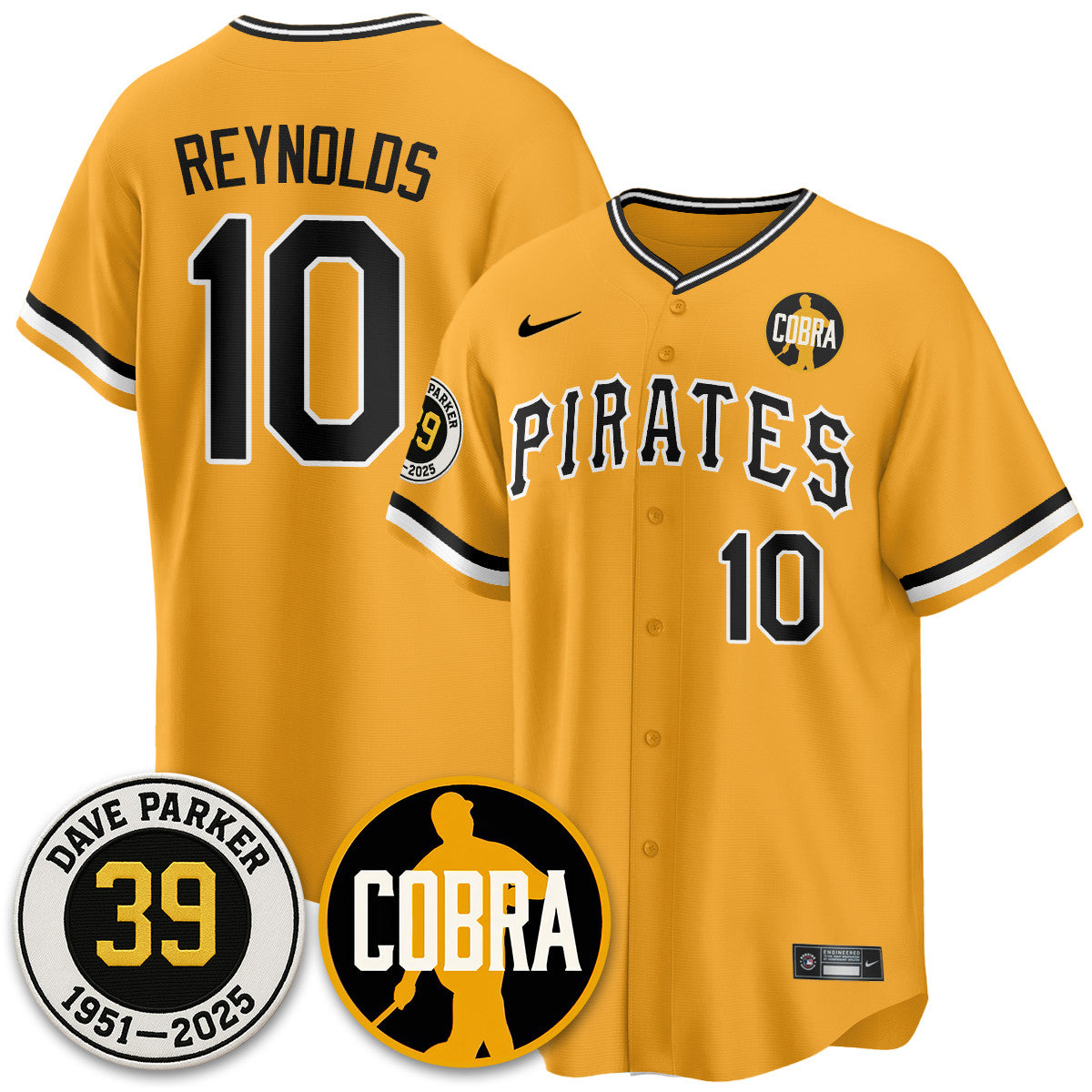 PIT Memories Dave Parker Men Jersey- â€œCOBRAâ€ Patch - All Stitched