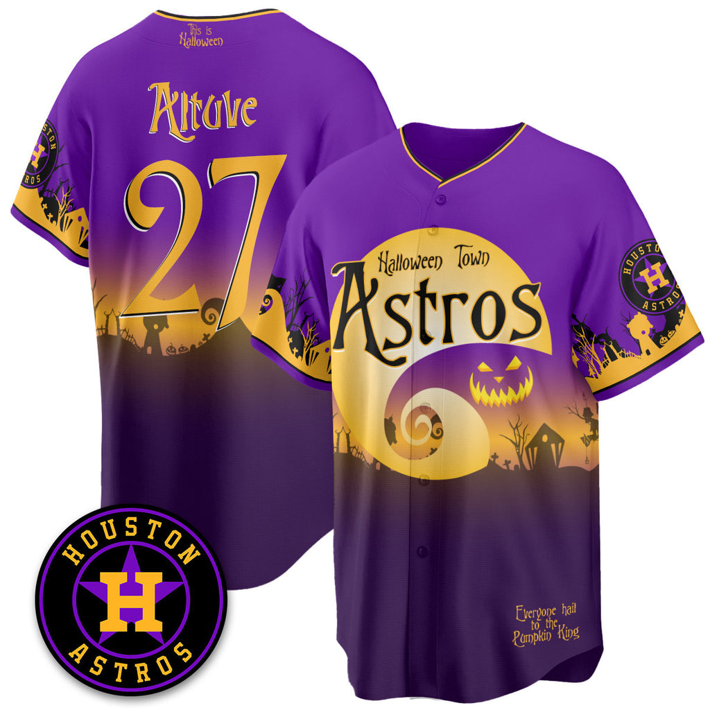 Houston Astros "Halloween Town" Limited Custom Jersey - Stitched