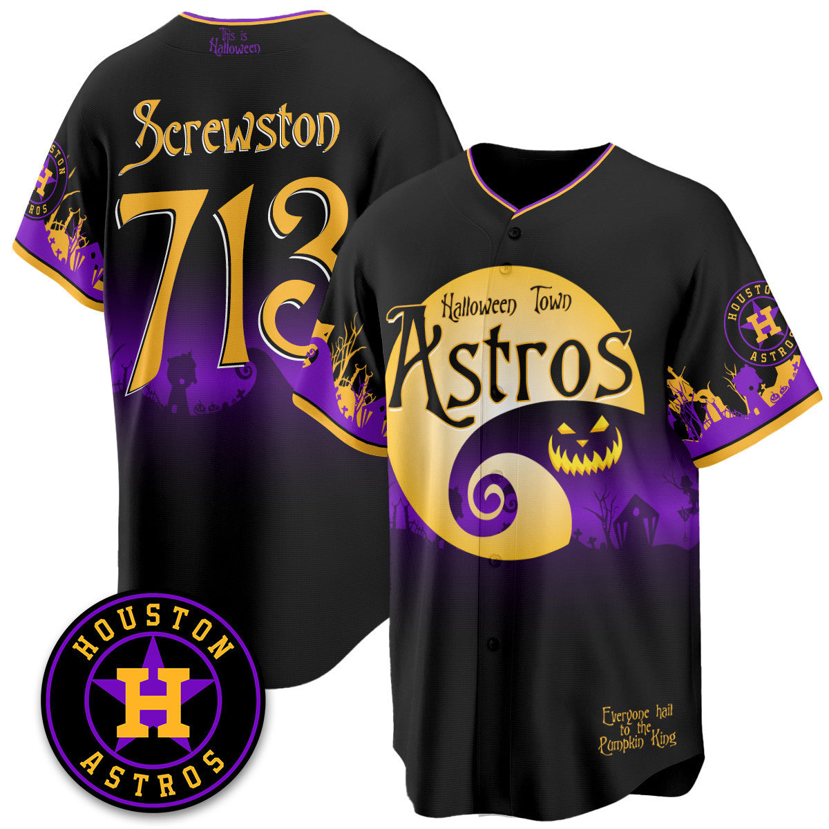 HOU "Halloween Town" Limited Men Jersey - Stitched