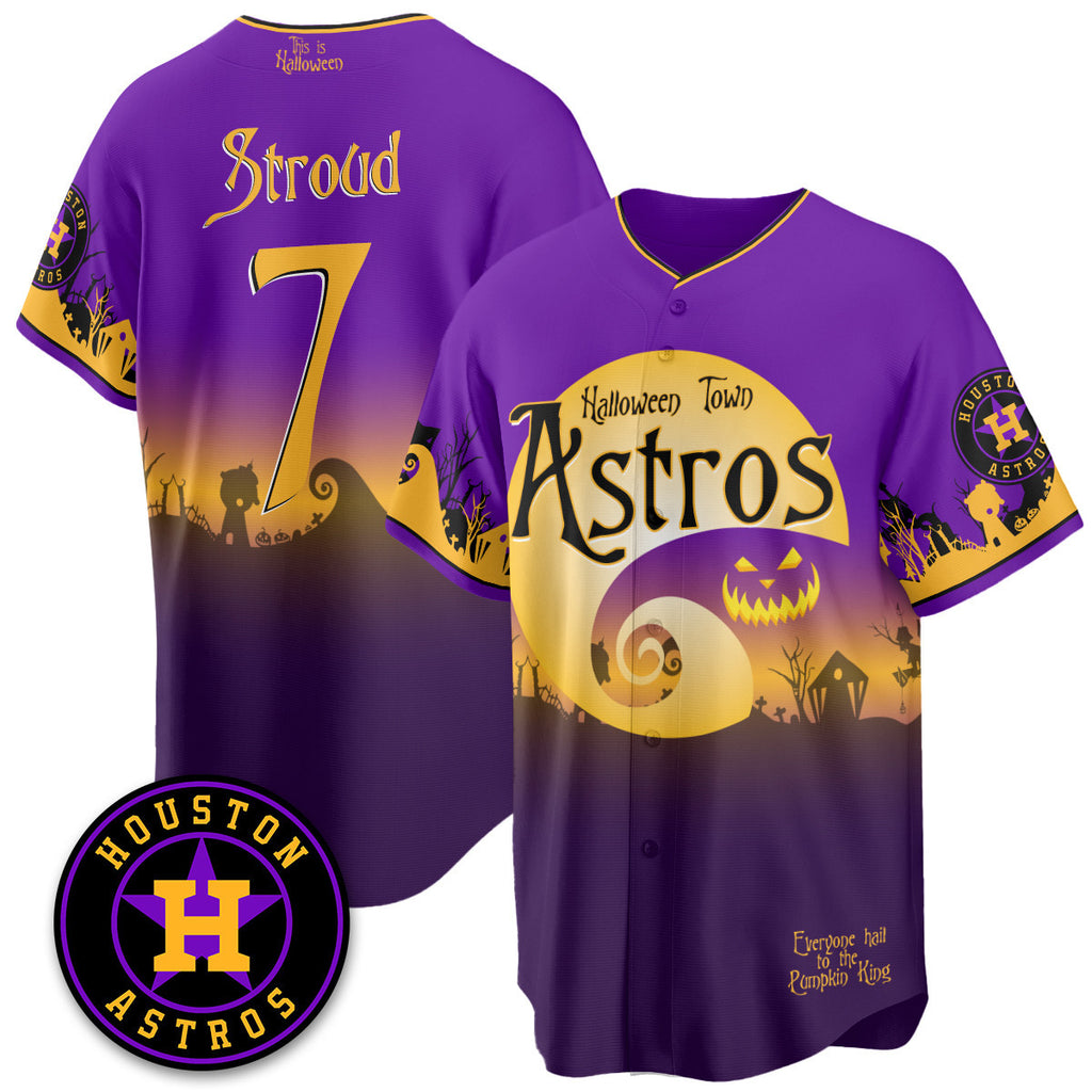 Men's Houston Astros "Halloween Town" Limited Jersey - Stitched