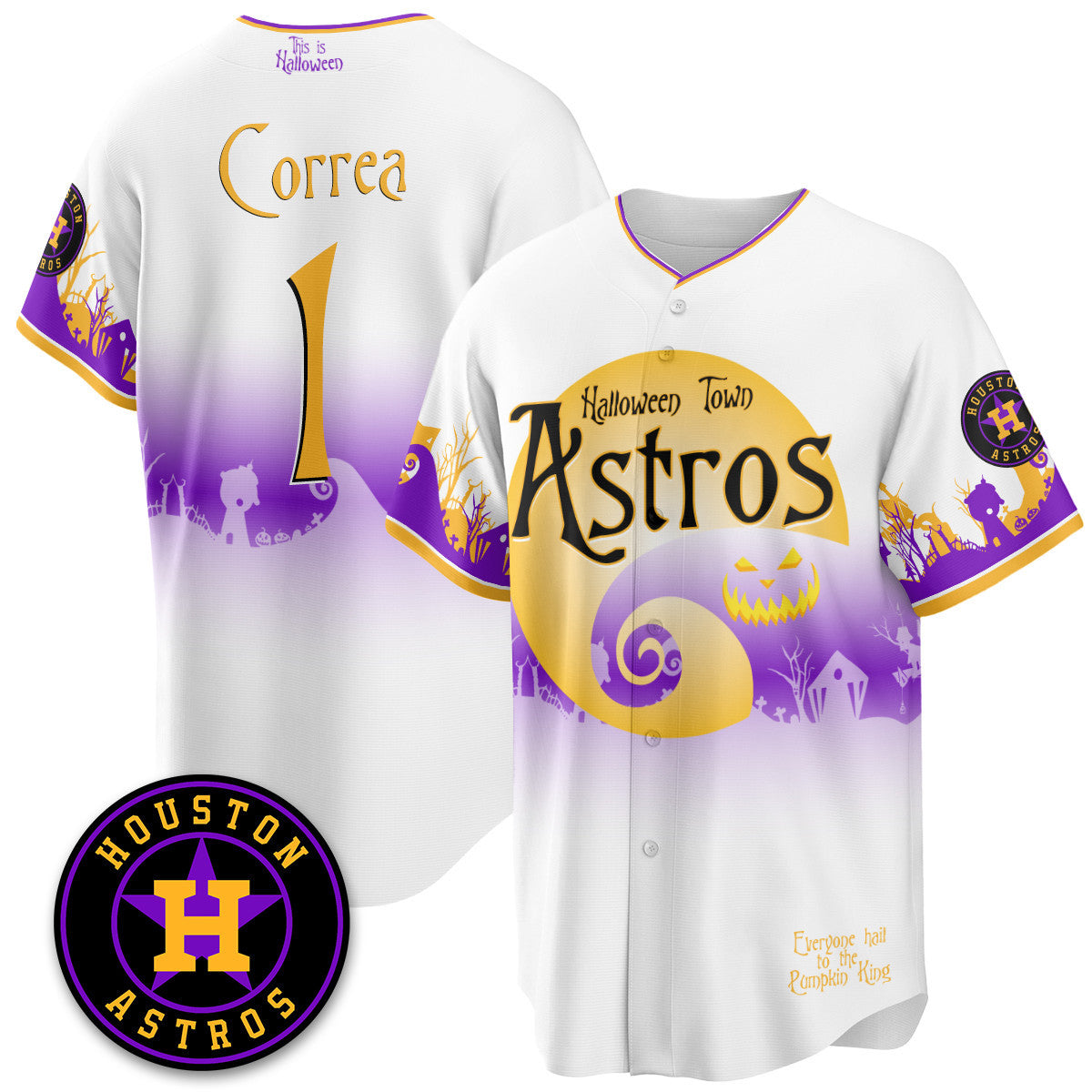 Houston Astros "Halloween Town" Limited Custom Jersey - Stitched