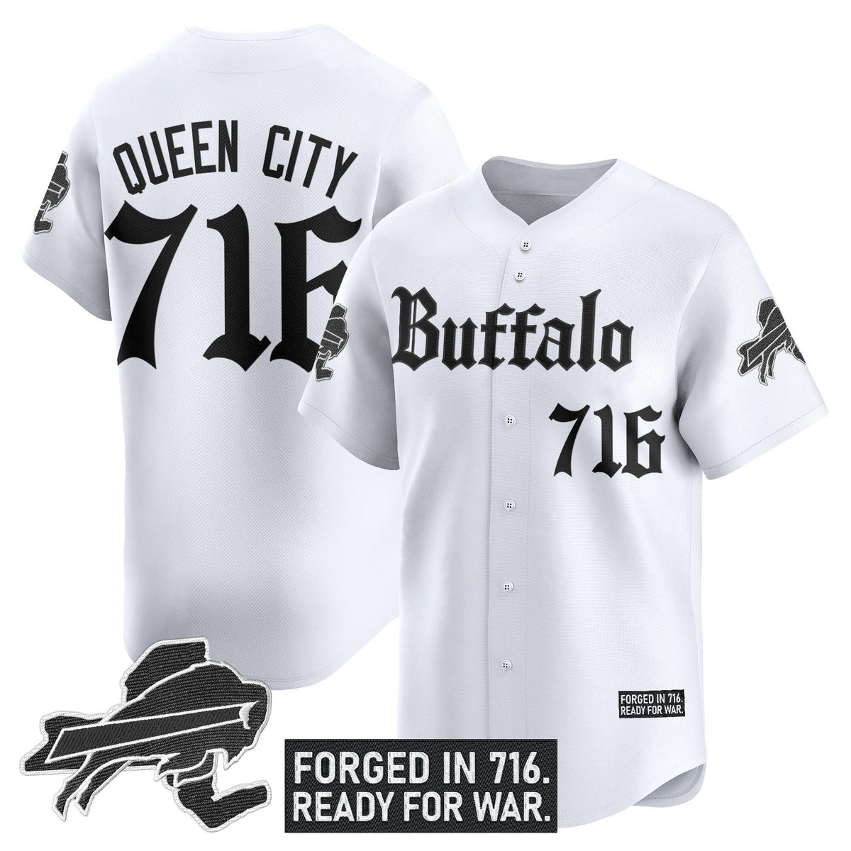 BUF 'Gothic Cold Front Edition' Vapor Baseball Jersey - Stitched