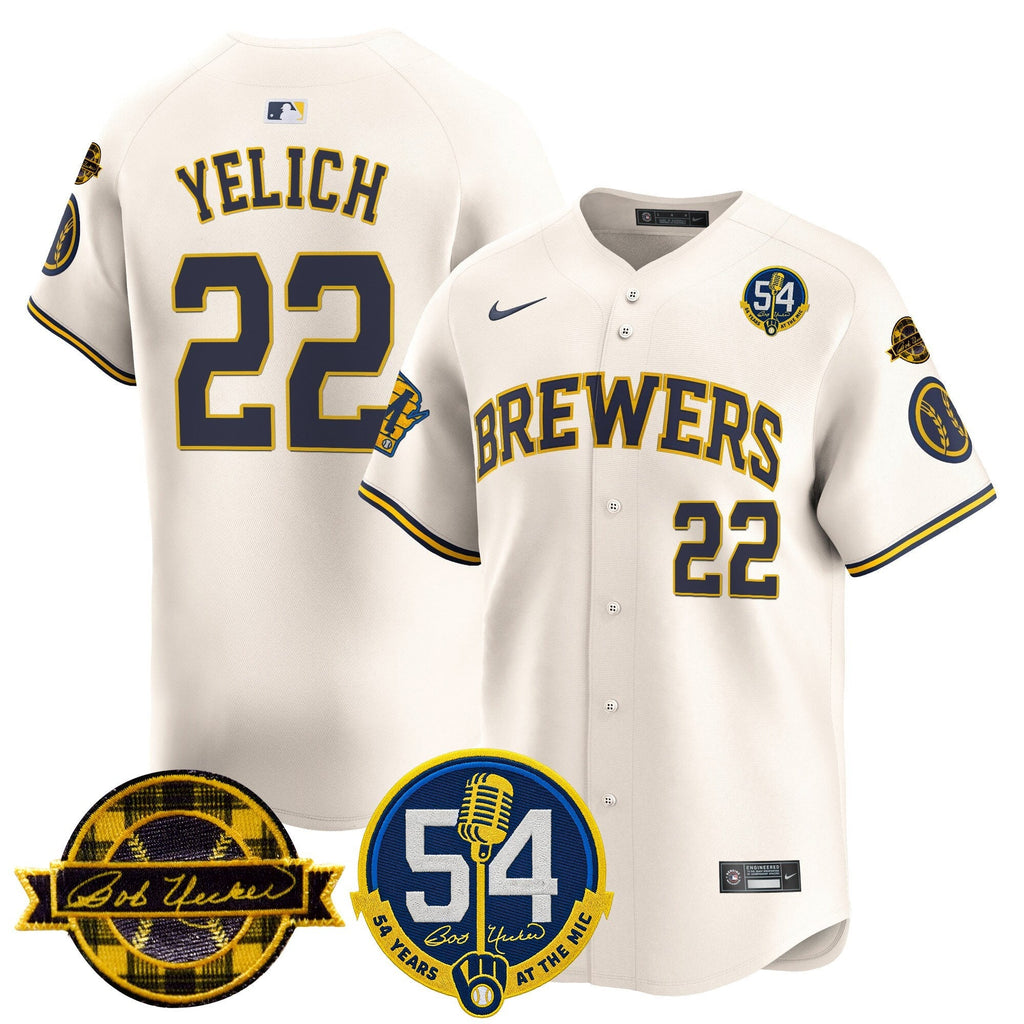 MIL 'Bob Uecker - 54 Seasons for Brewers' Limited Navy Jersey - Stitched