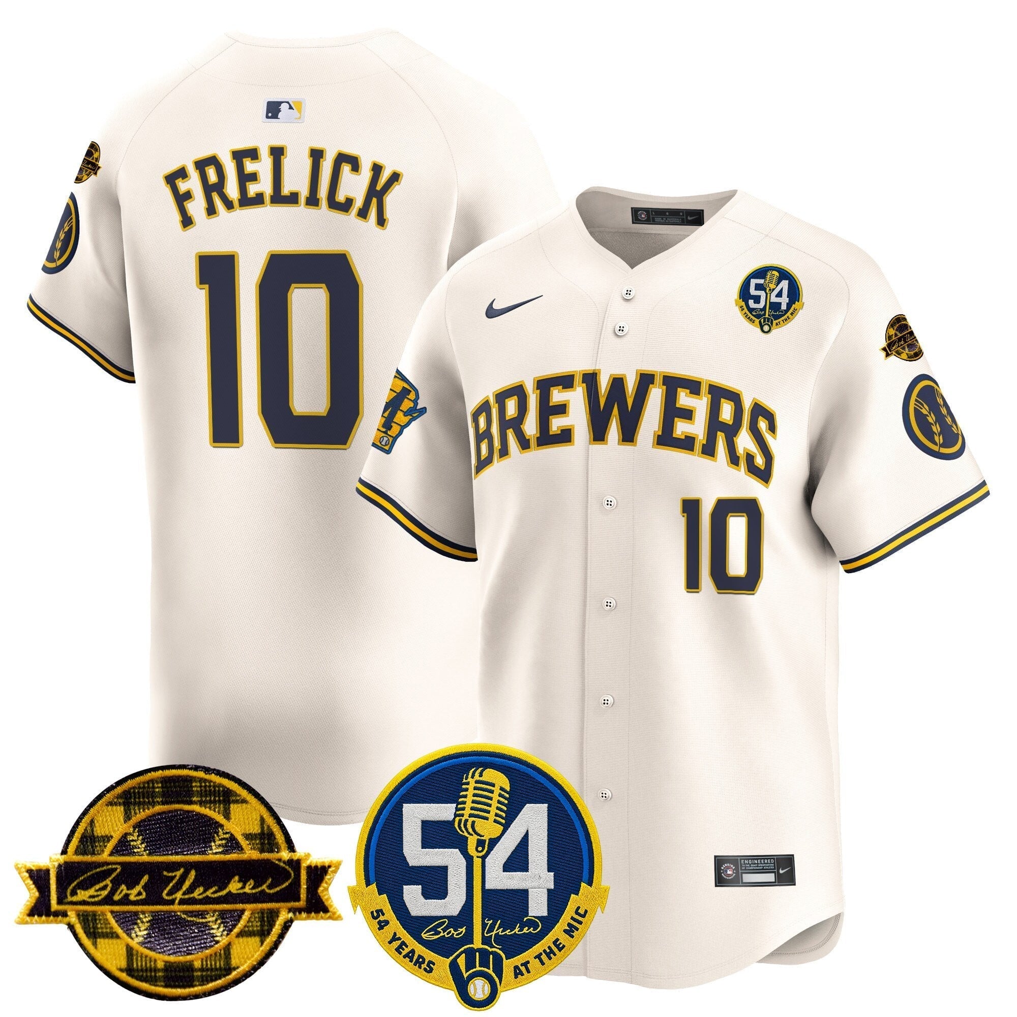 MIL 'Bob Uecker - 54 Seasons for Brewers' Limited Navy Jersey - Stitched