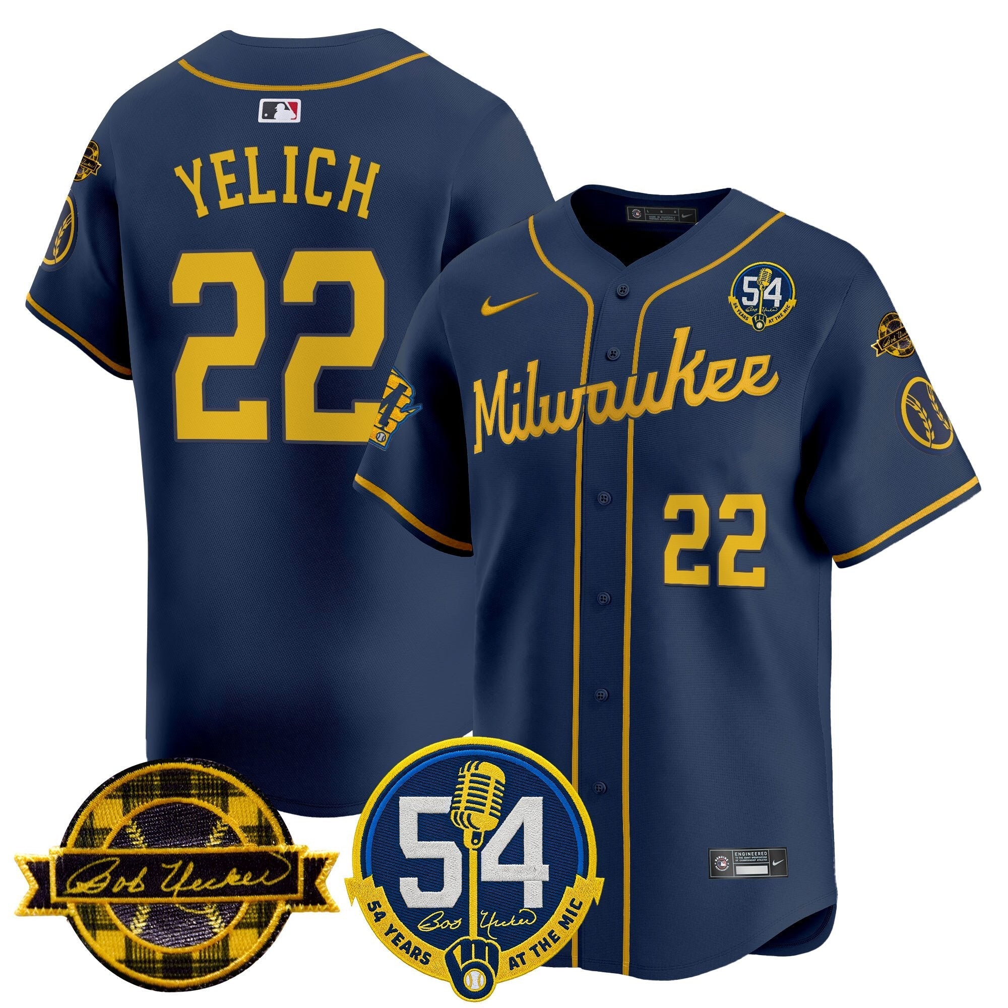 MIL 'Bob Uecker - 54 Seasons for Brewers' Vapor Premier Limited Jersey - Stitched