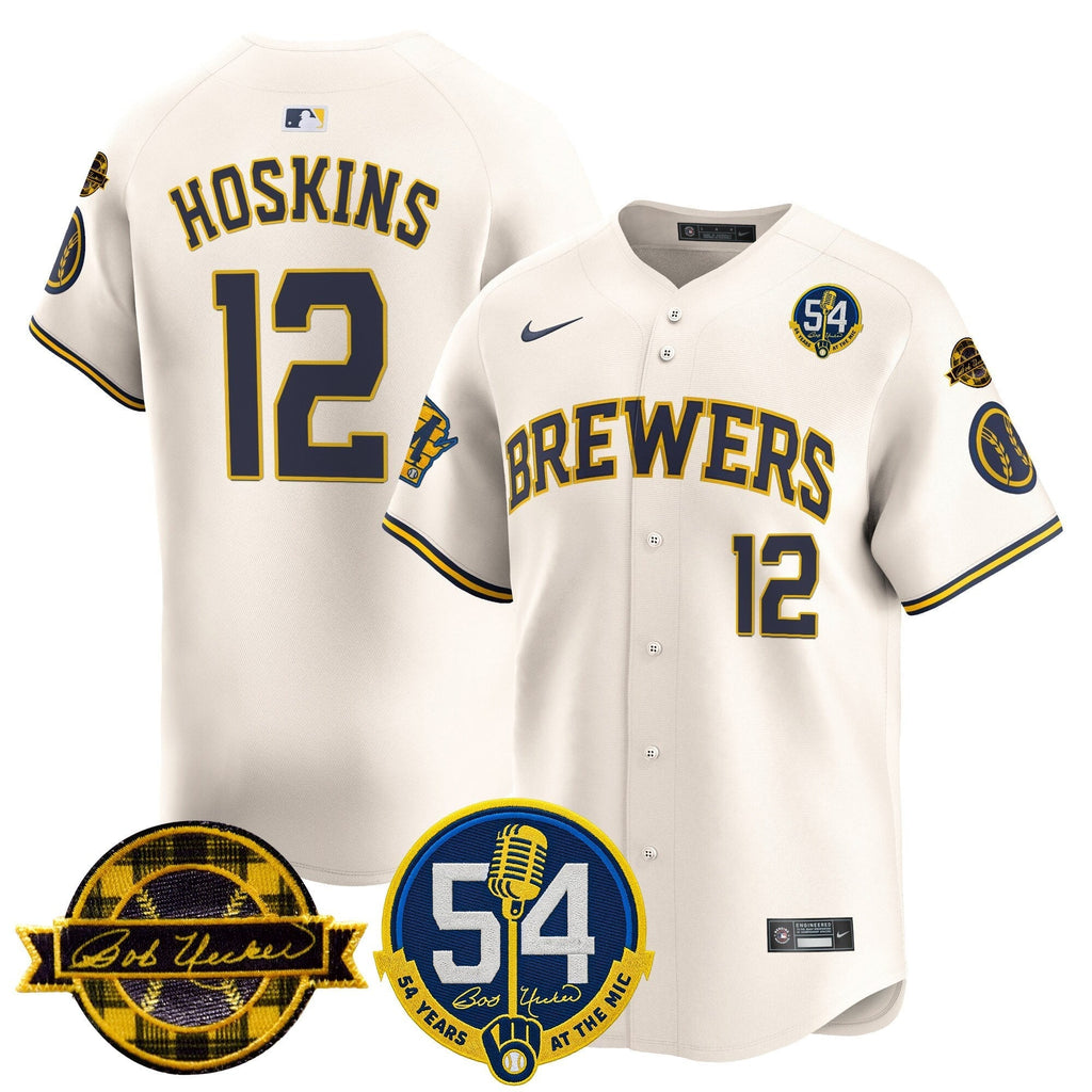 MIL 'Bob Uecker - 54 Seasons for Brewers' Limited Navy Jersey - Stitched