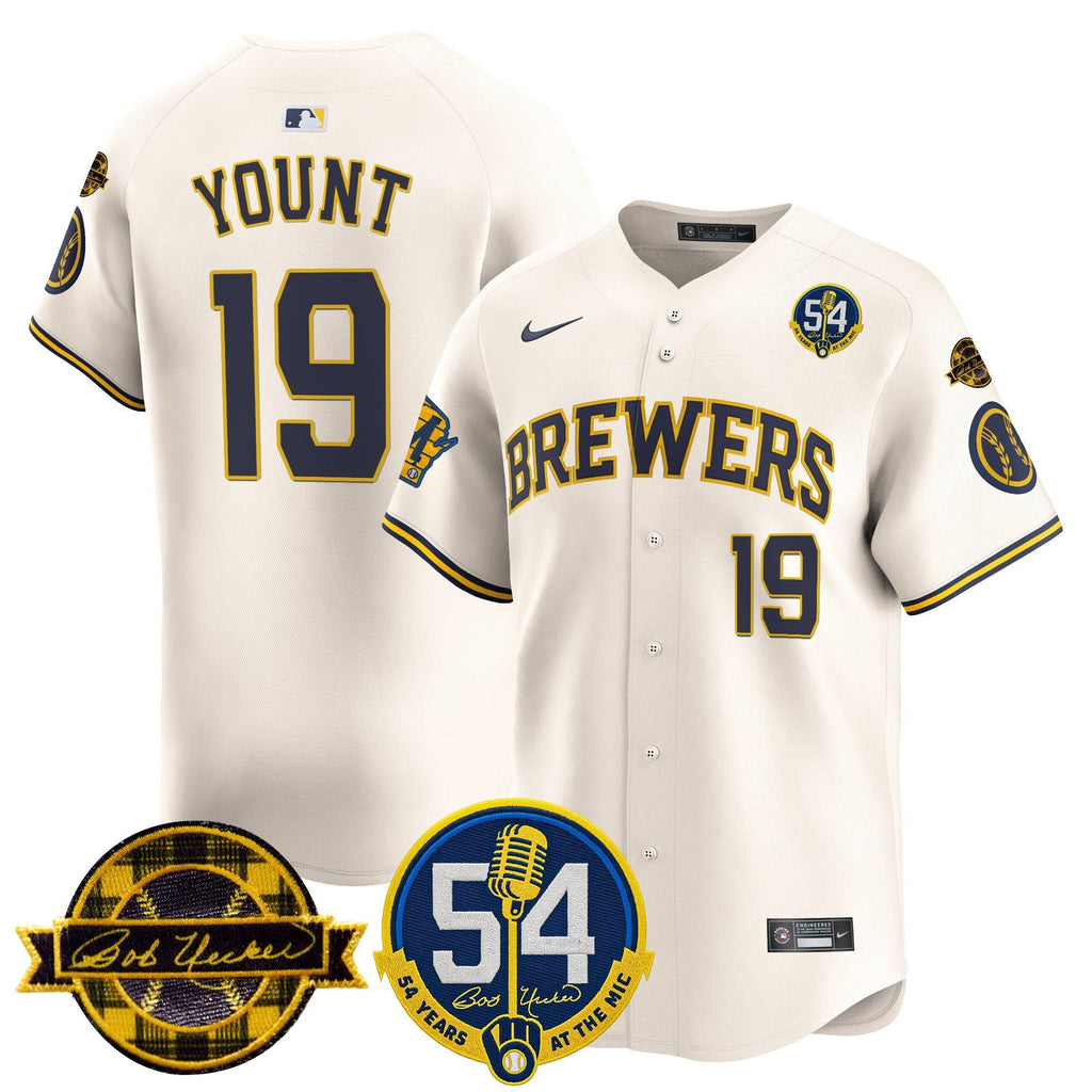MIL 'Bob Uecker - 54 Seasons for Brewers' Limited Navy Jersey - Stitched
