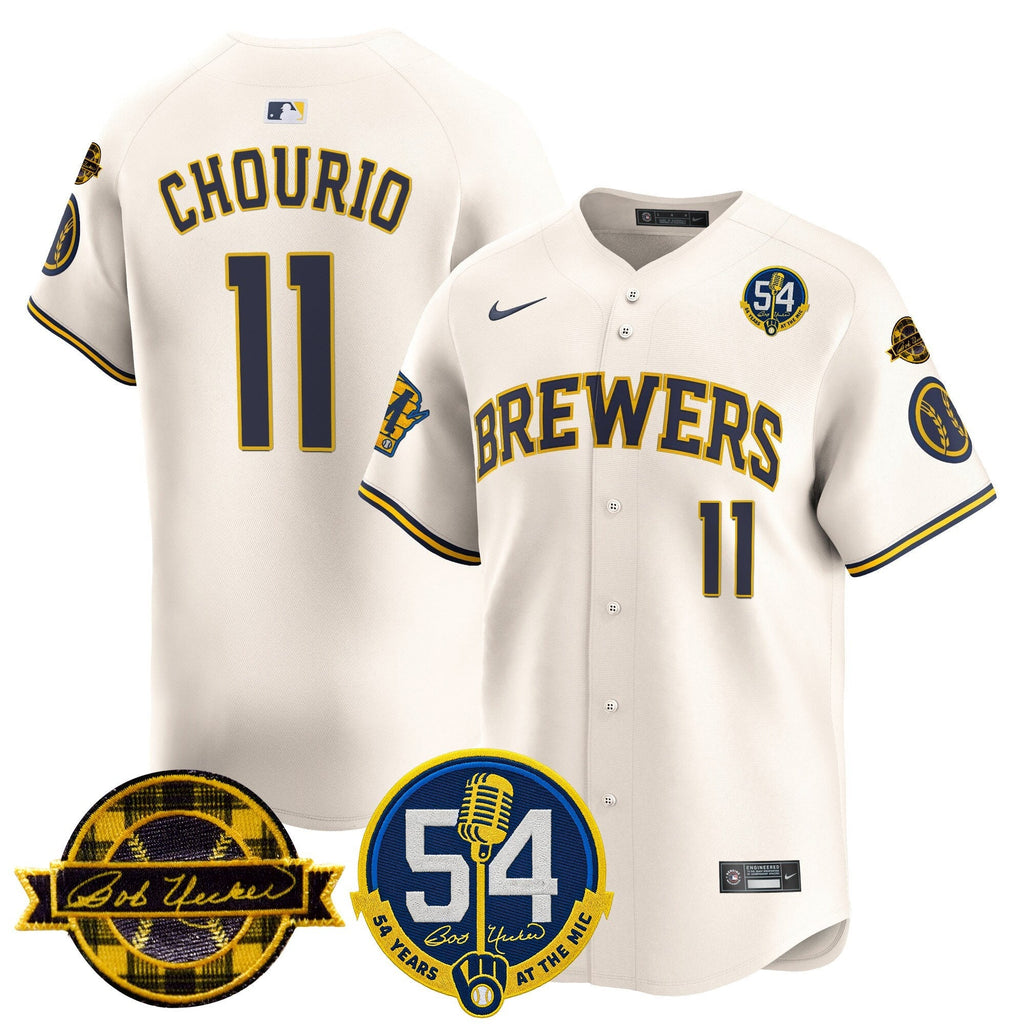 MIL 'Bob Uecker - 54 Seasons for Brewers' Limited Navy Jersey - Stitched