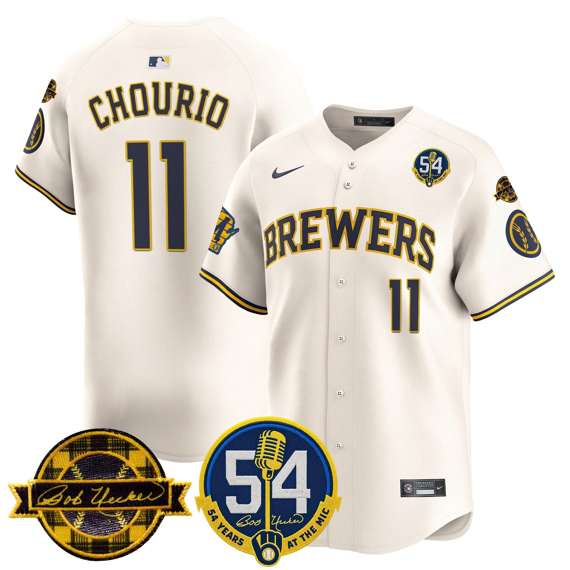 MIL 'Bob Uecker - 54 Seasons for Brewers' Limited Navy Jersey - Stitched