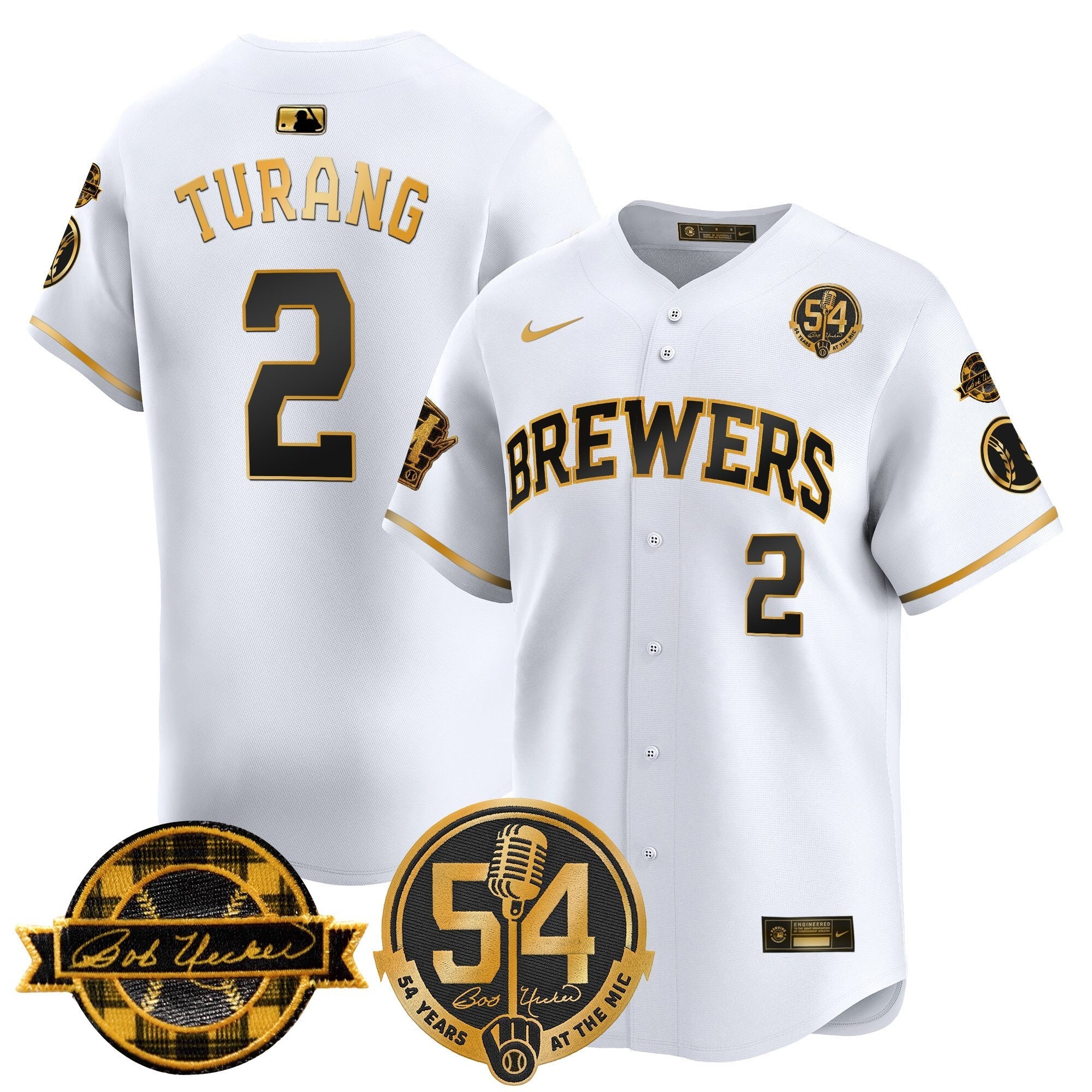 MIL 'Bob Uecker - 54 Seasons for Brewers' Limited Navy Jersey - Stitched
