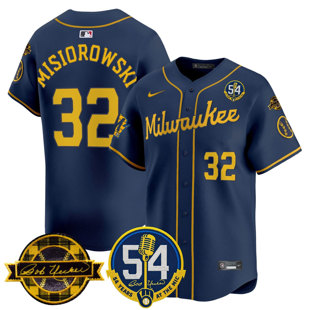 MIL 'Bob Uecker - 54 Seasons for Brewers' Vapor Premier Limited Jersey - Stitched