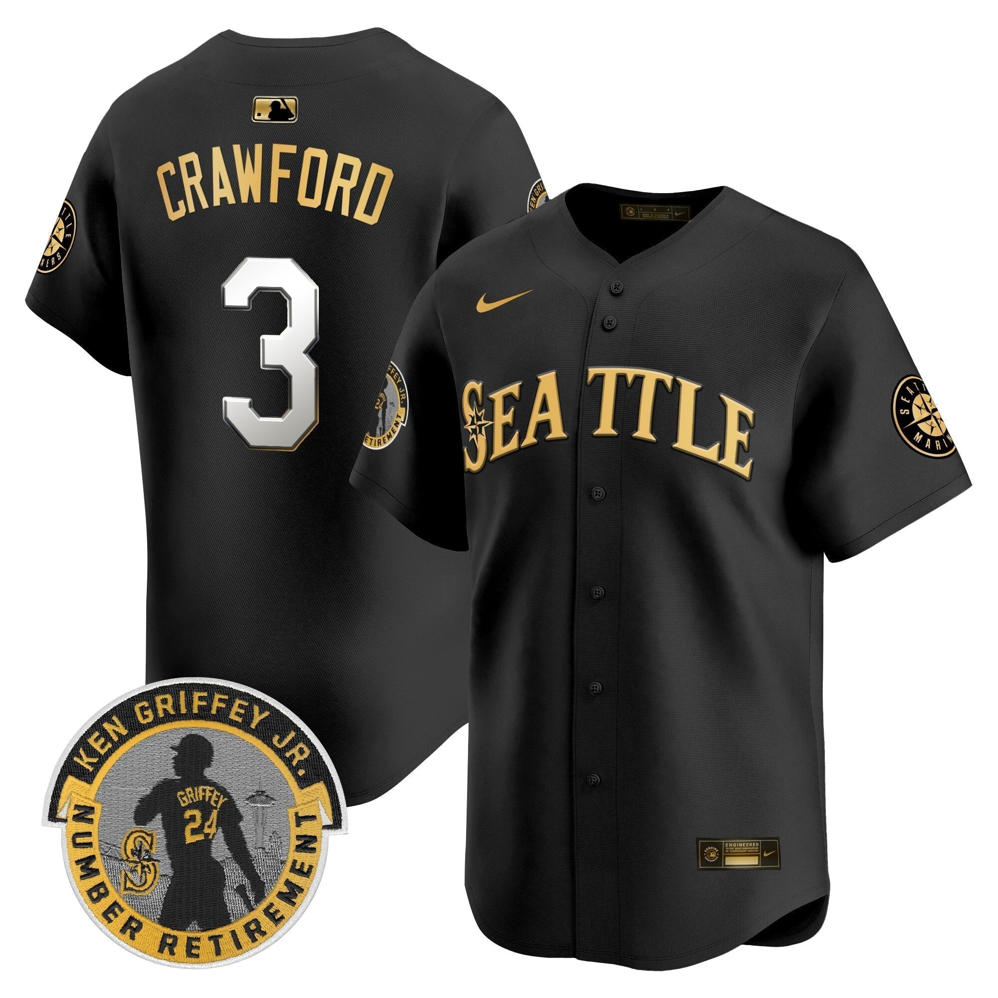 SEA 2025 Ken Griffey Jr. Patch Vapor Premier Limited Jersey - All Stitched