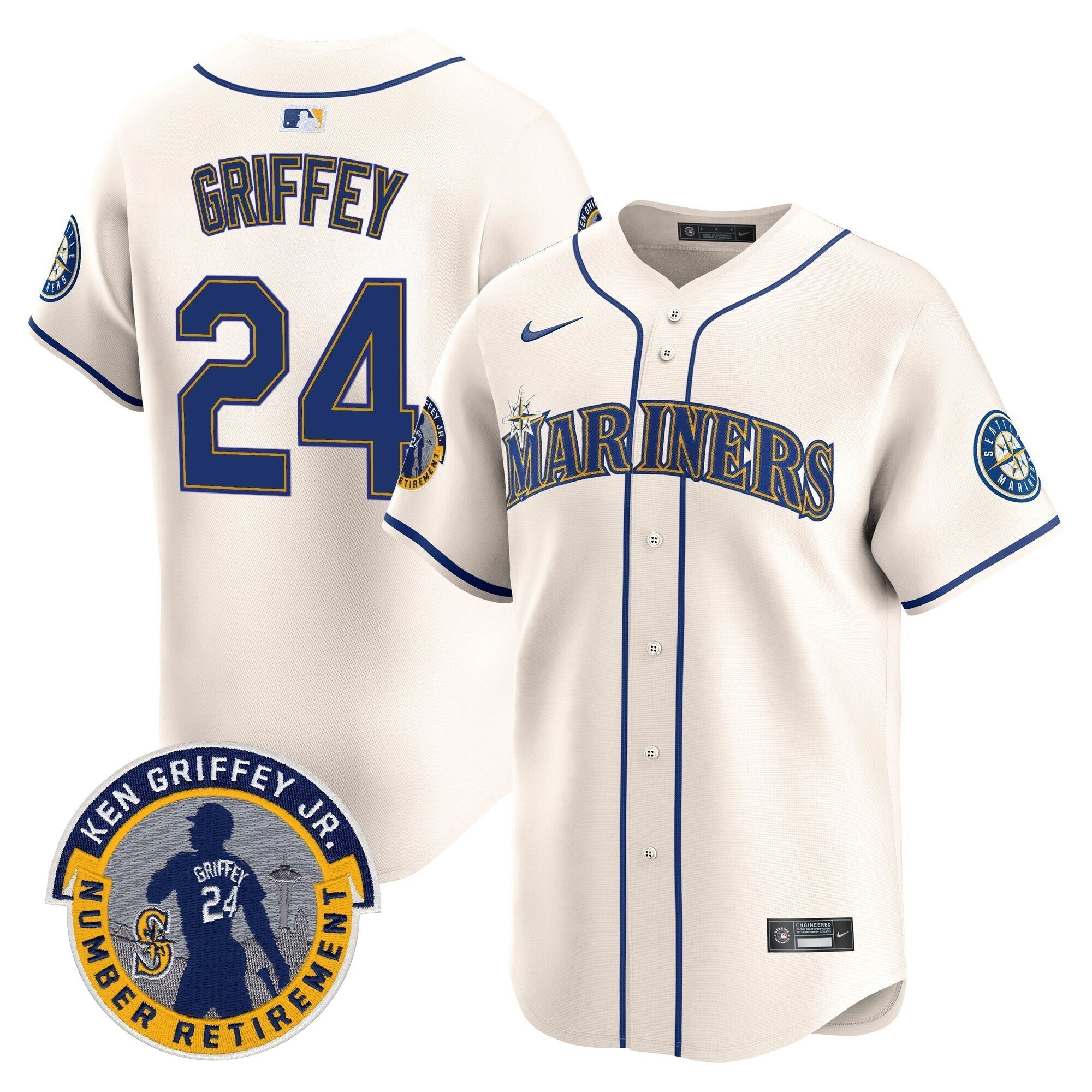 SEA 2025 Ken Griffey Jr. Patch Vapor Premier Limited Jersey - All Stitched