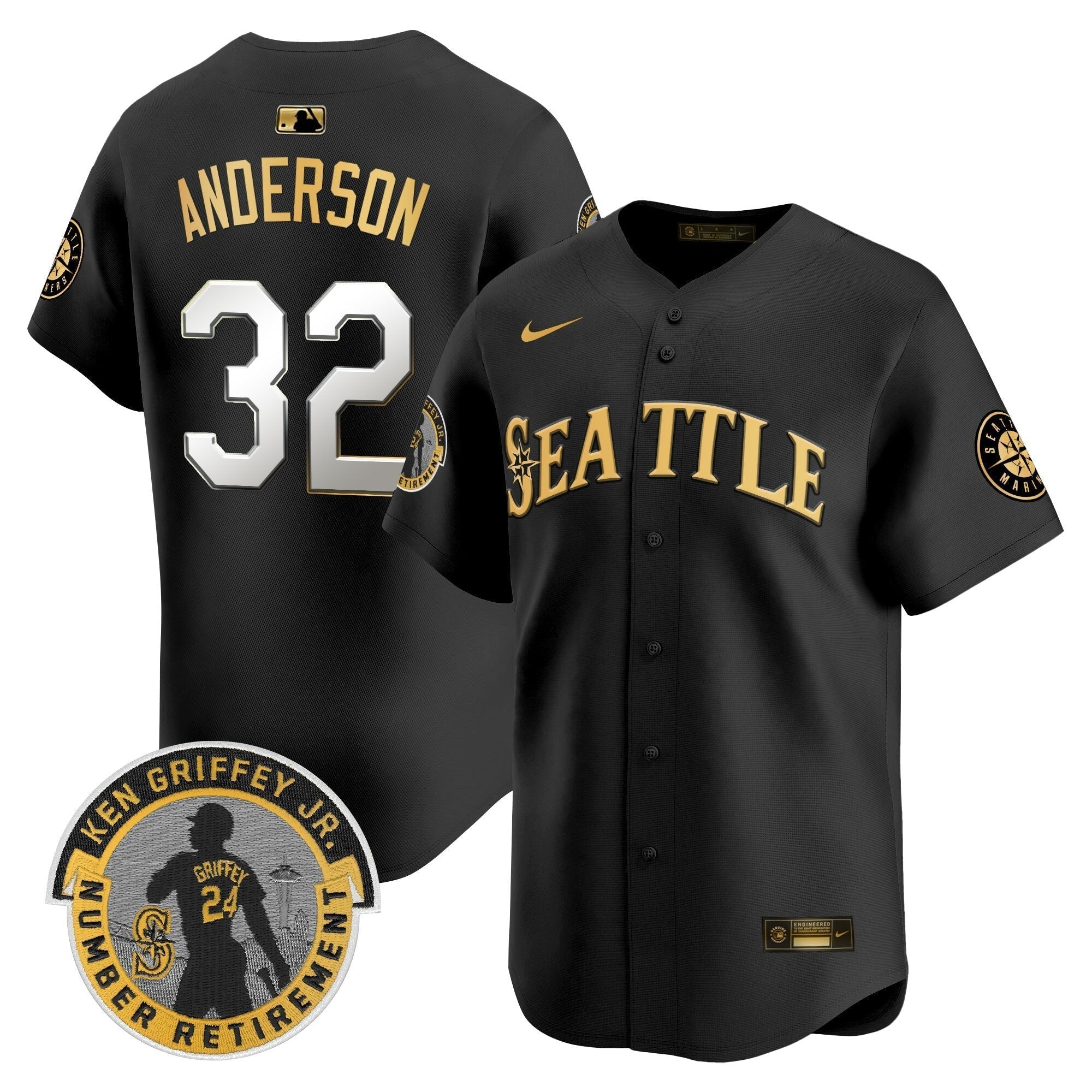 SEA 2025 Ken Griffey Jr. Patch Vapor Premier Limited Jersey - All Stitched