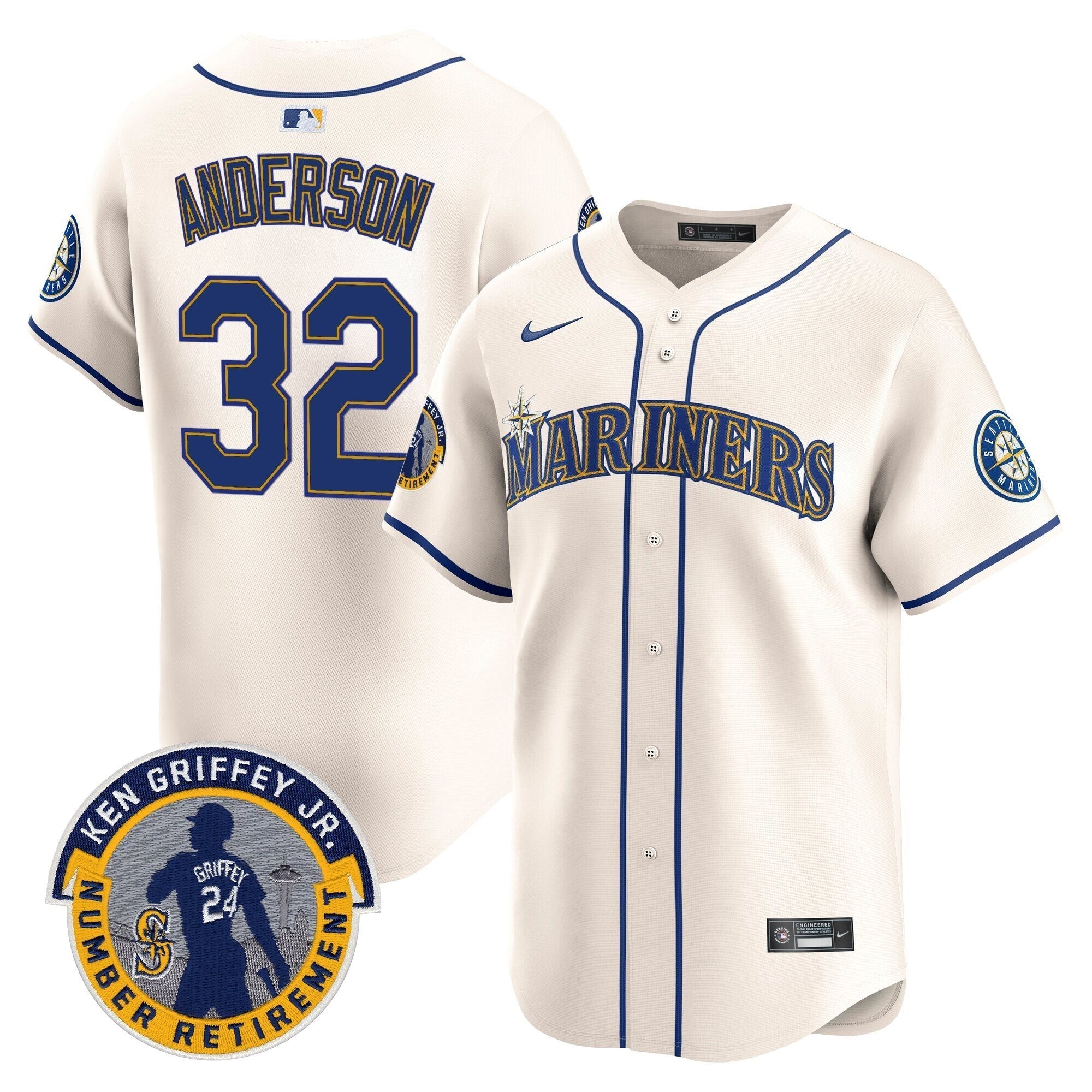 SEA 2025 Ken Griffey Jr. Patch Vapor Premier Limited Jersey - All Stitched