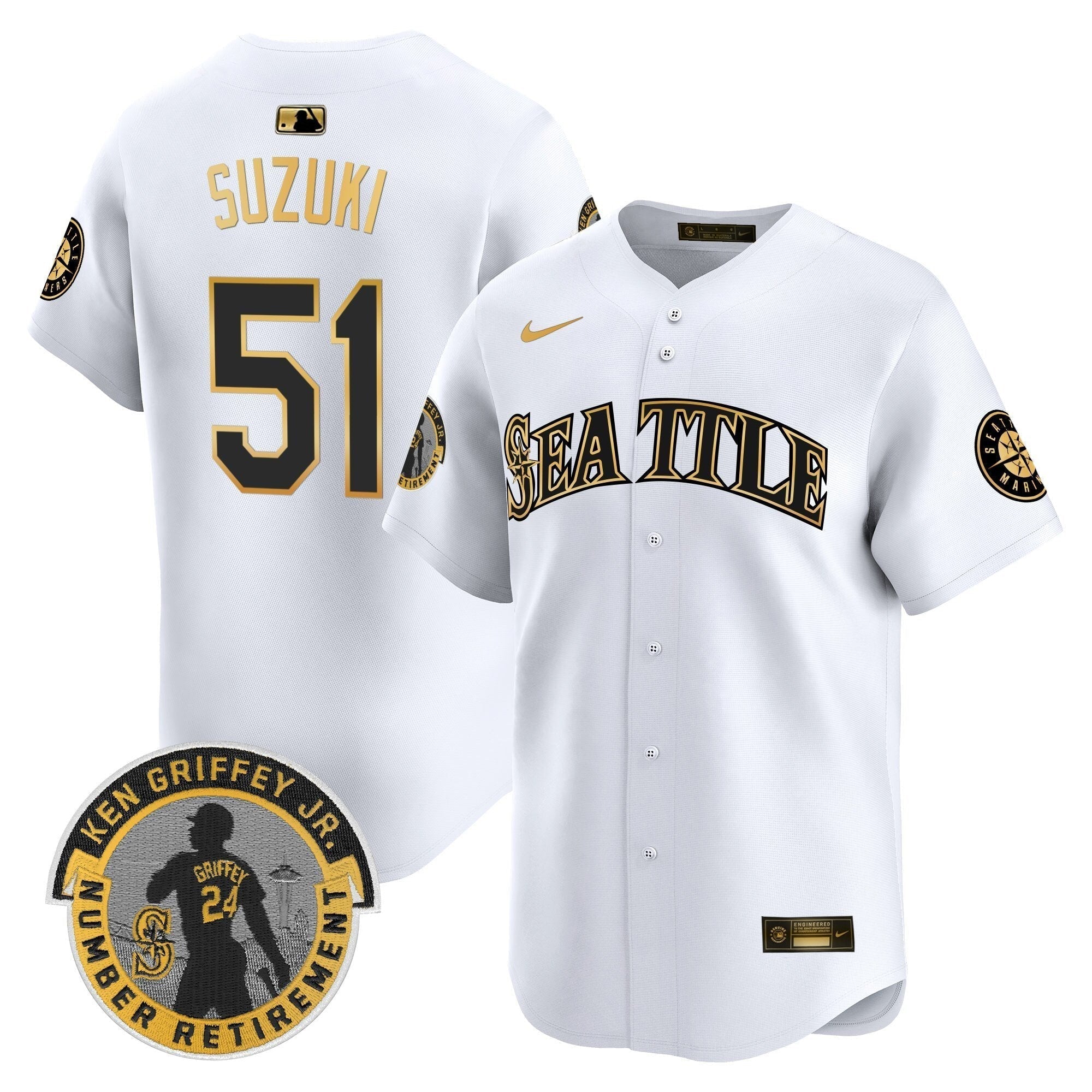 SEA 2025 Ken Griffey Jr. Patch Vapor Premier Limited Men Jersey - All Stitched