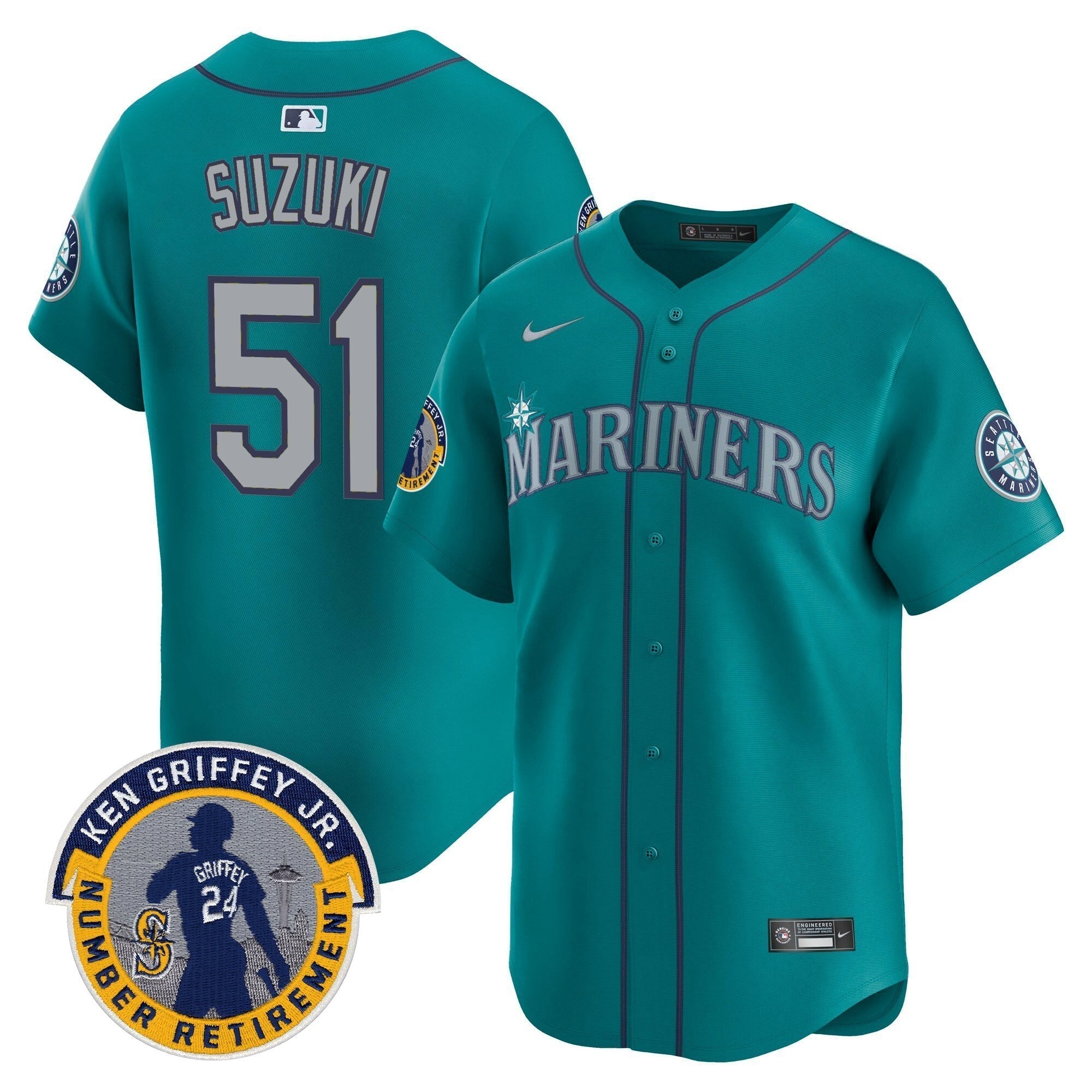 SEA 2025 Ken Griffey Jr. Patch Vapor Premier Limited Jersey - All Stitched