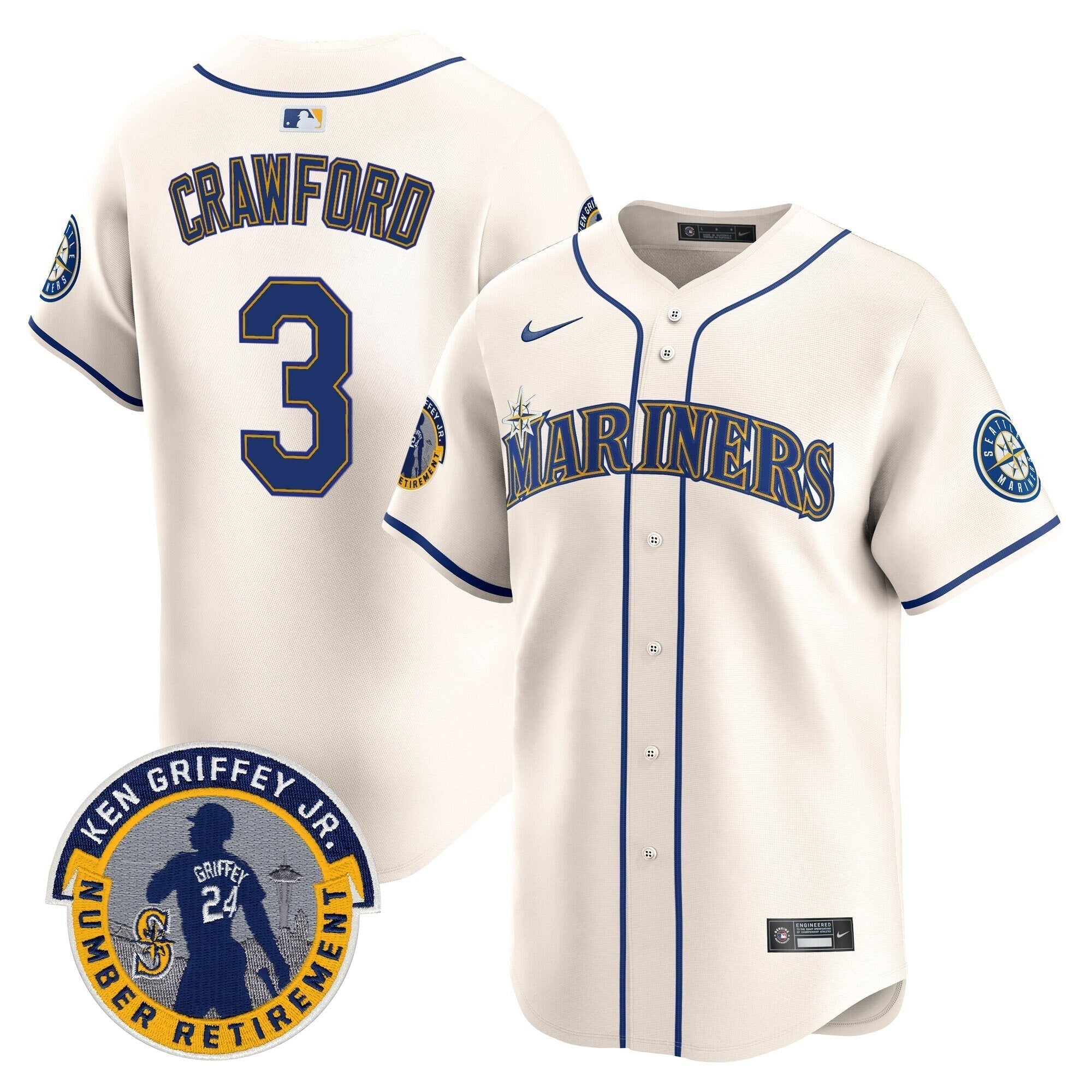 SEA 2025 Ken Griffey Jr. Patch Vapor Premier Limited Jersey - All Stitched