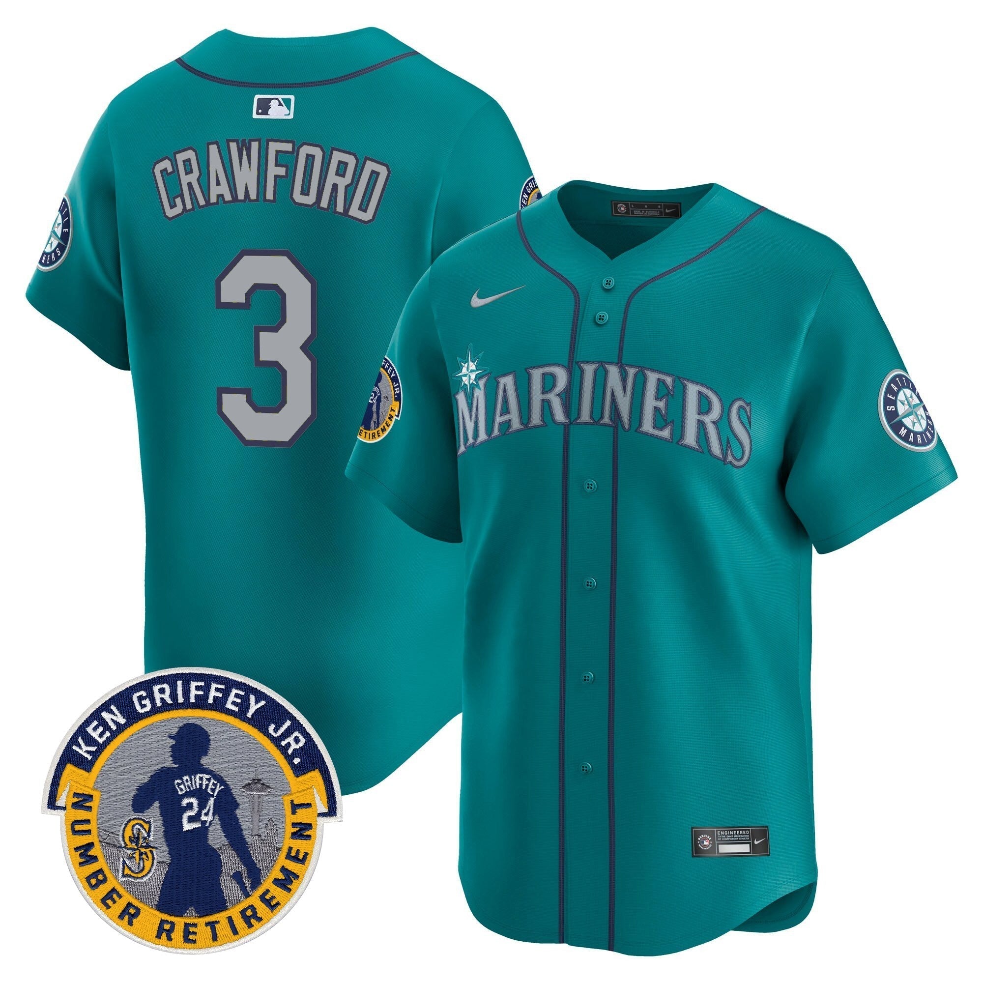 SEA 2025 Ken Griffey Jr. Patch Vapor Premier Limited Jersey - All Stitched