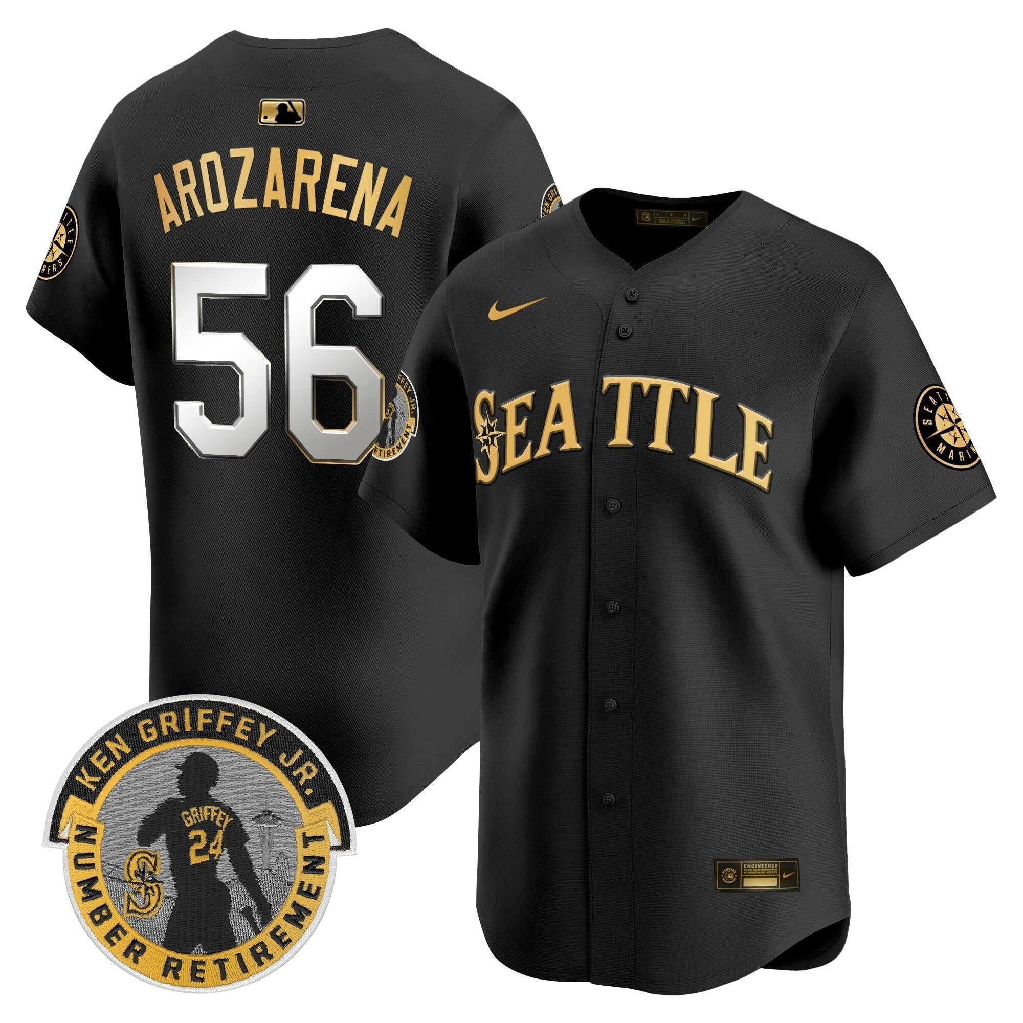 SEA 2025 Ken Griffey Jr. Patch Vapor Premier Limited Jersey - All Stitched