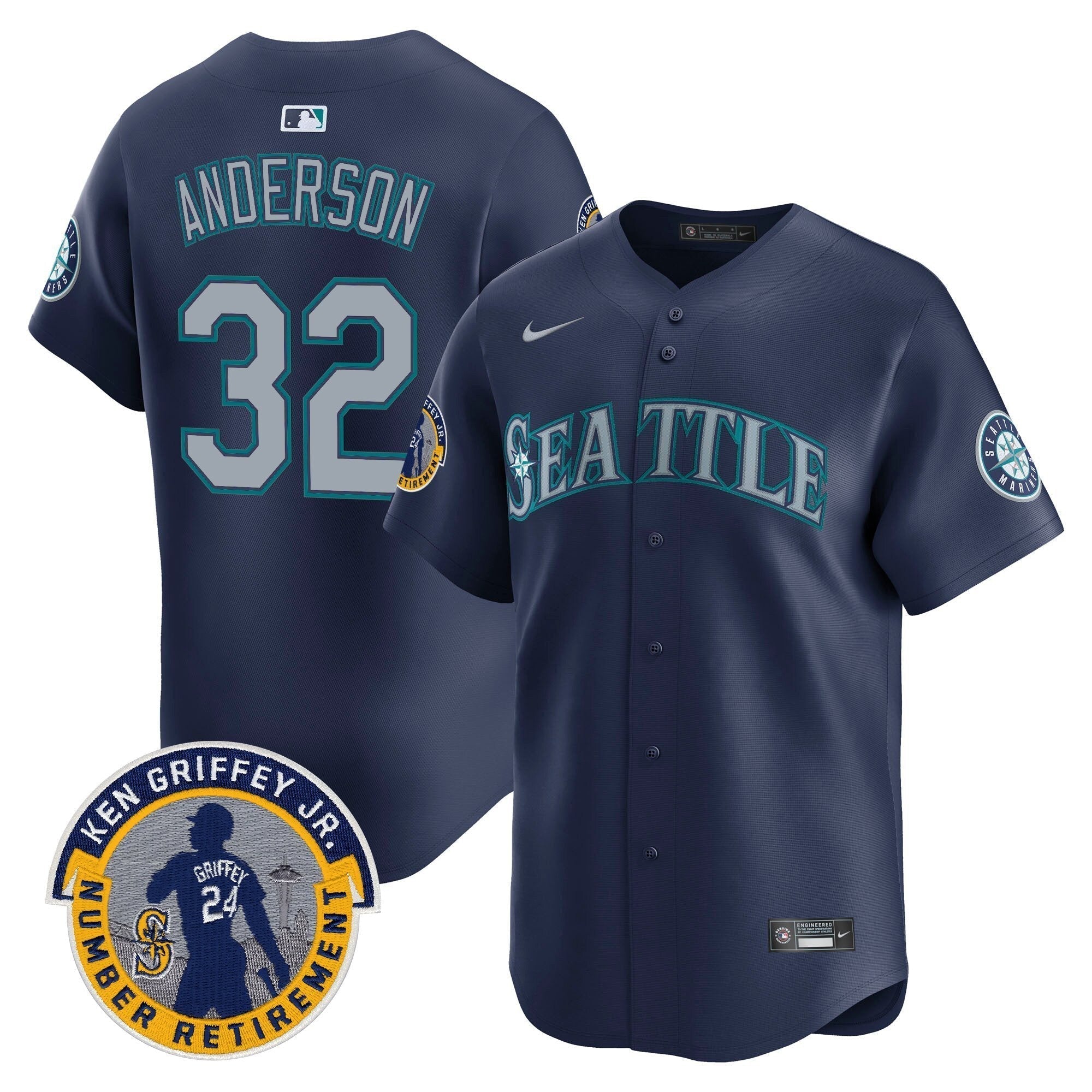 SEA 2025 Ken Griffey Jr. Patch Vapor Premier Limited Jersey - All Stitched