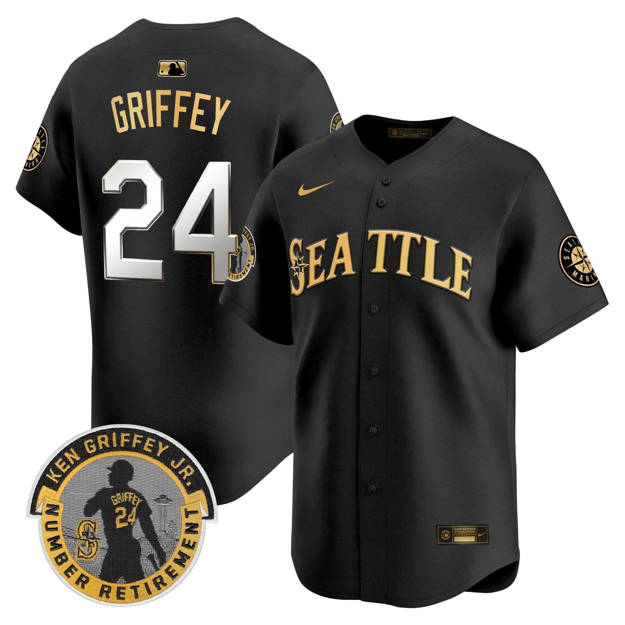 SEA 2025 Ken Griffey Jr. Patch Vapor Premier Limited Jersey - All Stitched