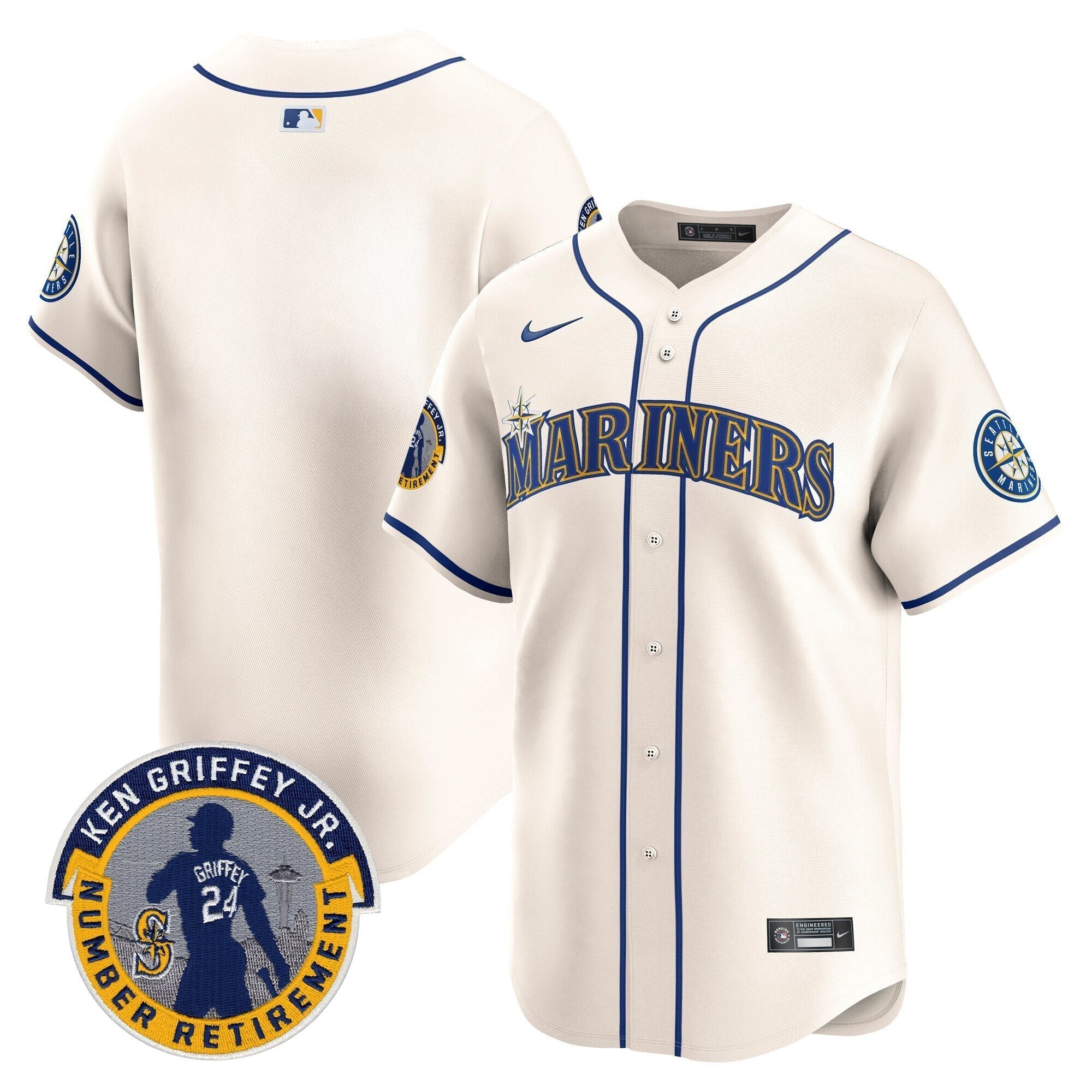 SEA 2025 Ken Griffey Jr. Patch Vapor Premier Limited Jersey - All Stitched