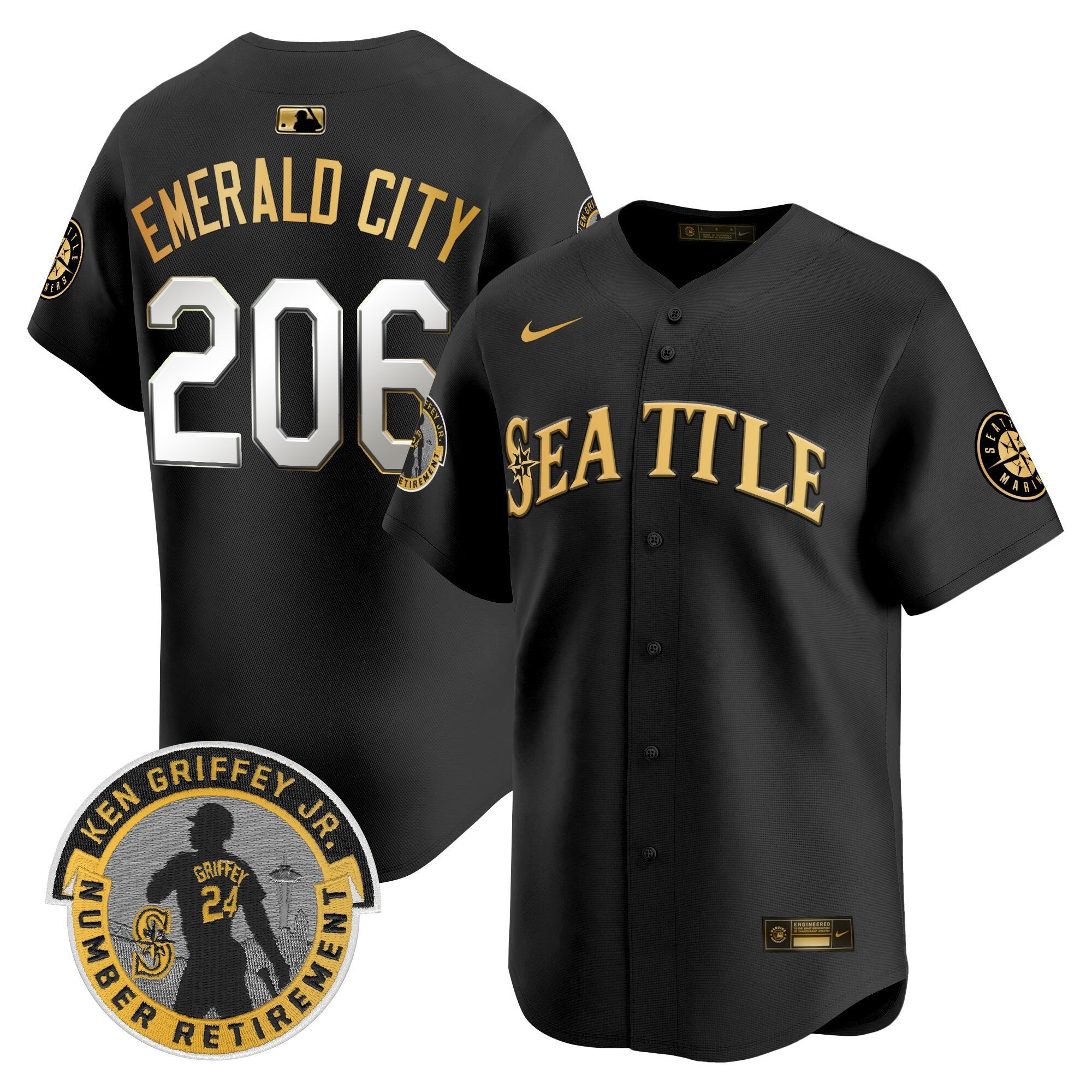 SEA 2025 Ken Griffey Jr. Patch Vapor Premier Limited Jersey - All Stitched