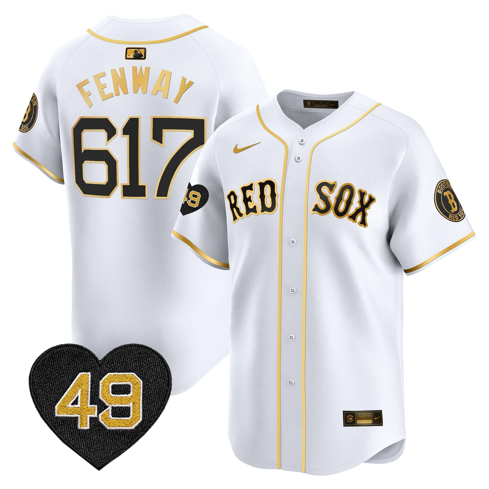BOS Tim Wakefield Patch Vapor Premier Limited Jersey - Stitched