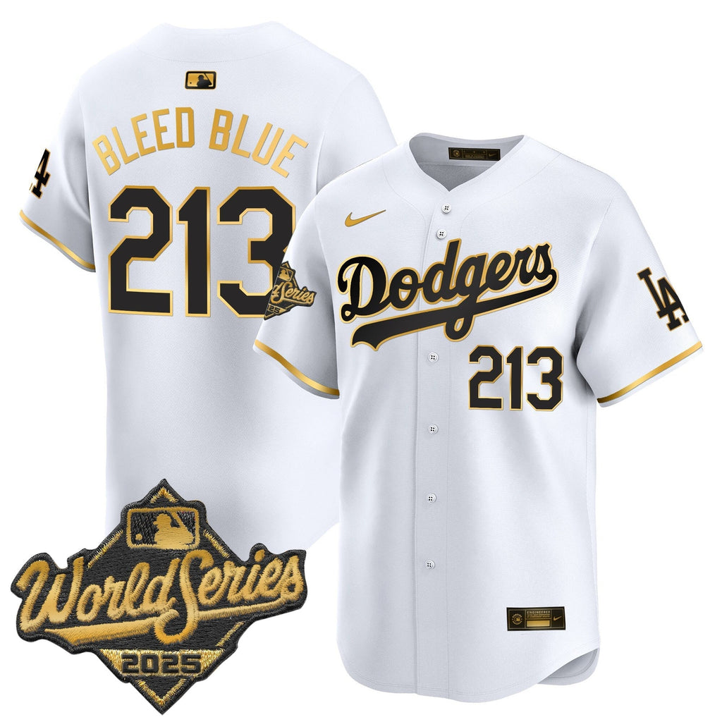 Dodgers 2025 World Series Gold Trim Vapor Premier Limited Jersey - All Stitched