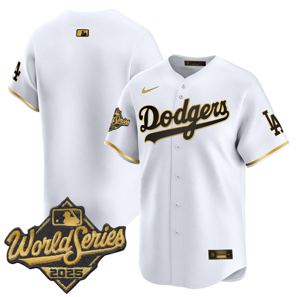 Dodgers 2025 World Series Gold Trim Vapor Premier Limited Jersey - All Stitched