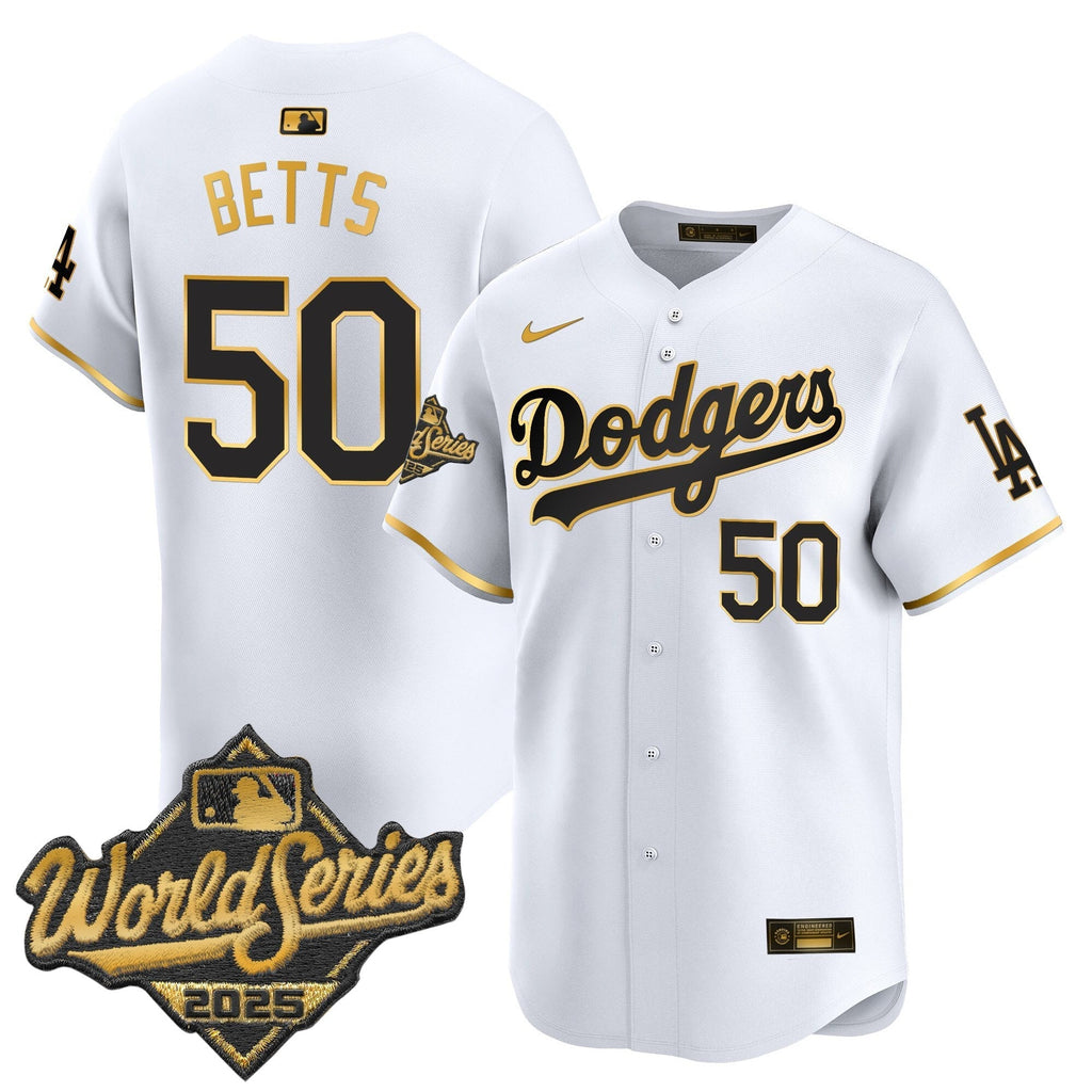Dodgers 2025 World Series Gold Trim Vapor Premier Limited Jersey - All Stitched