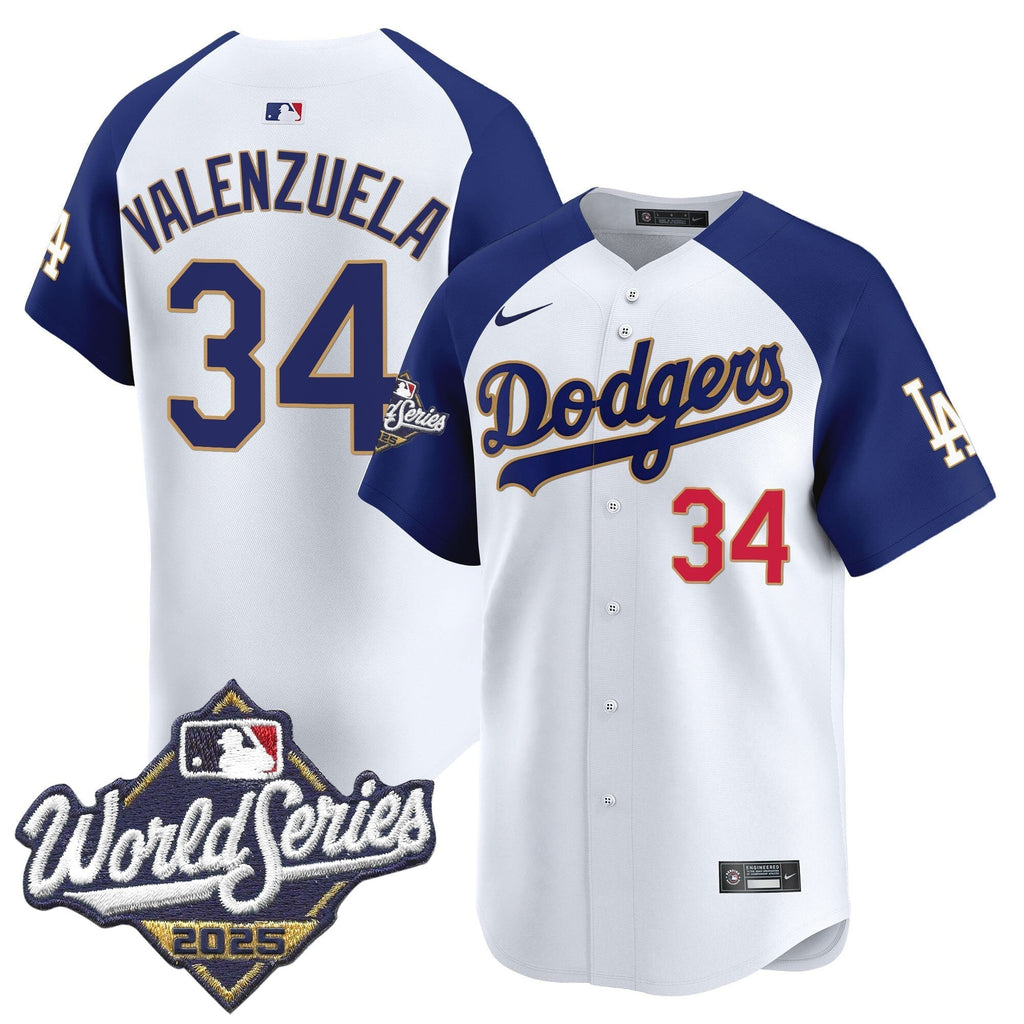 Dodgers 2025 World Series Gold Trim Vapor Premier Limited Jersey - All Stitched