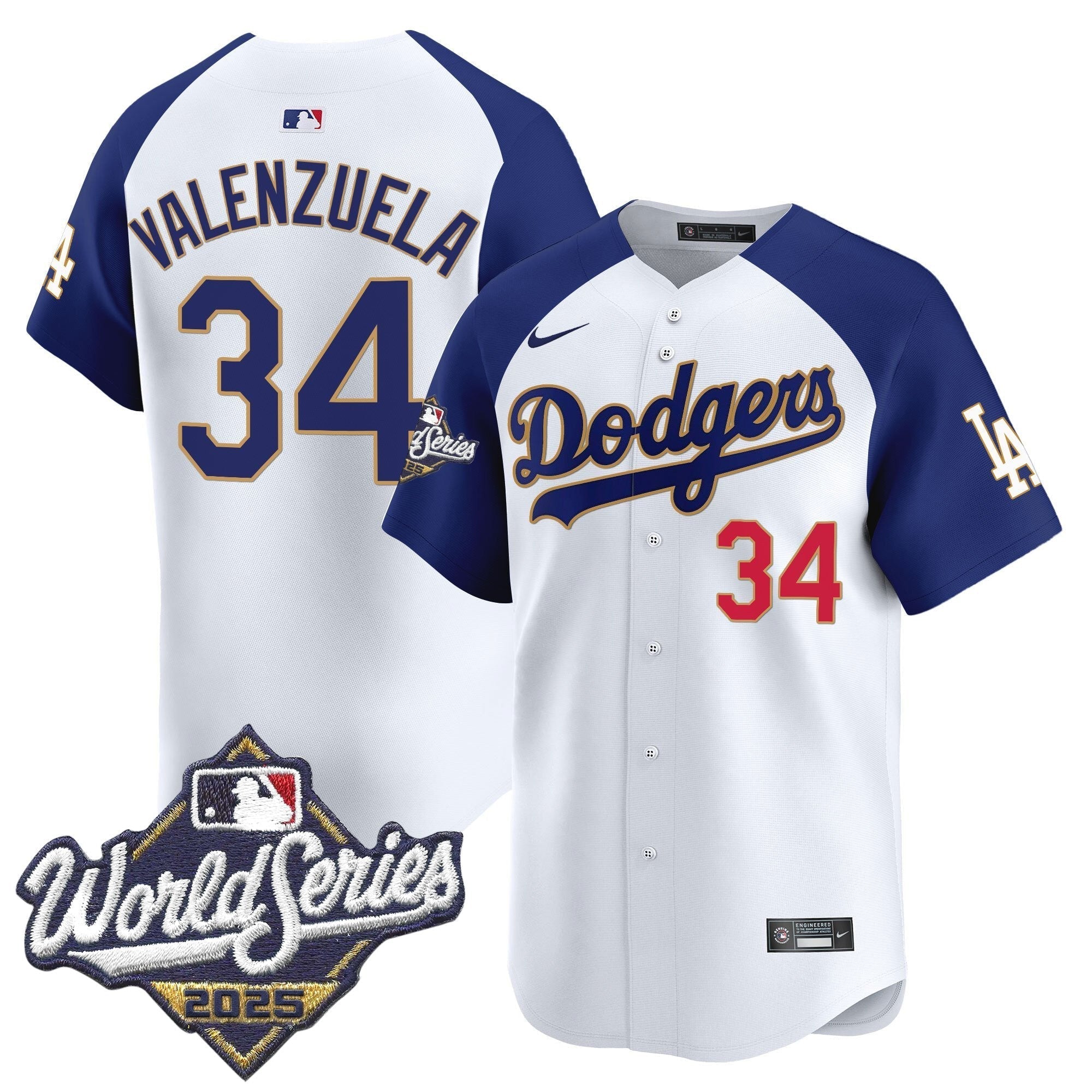 Dodgers 2025 World Series Gold Trim Vapor Premier Limited Jersey - All Stitched