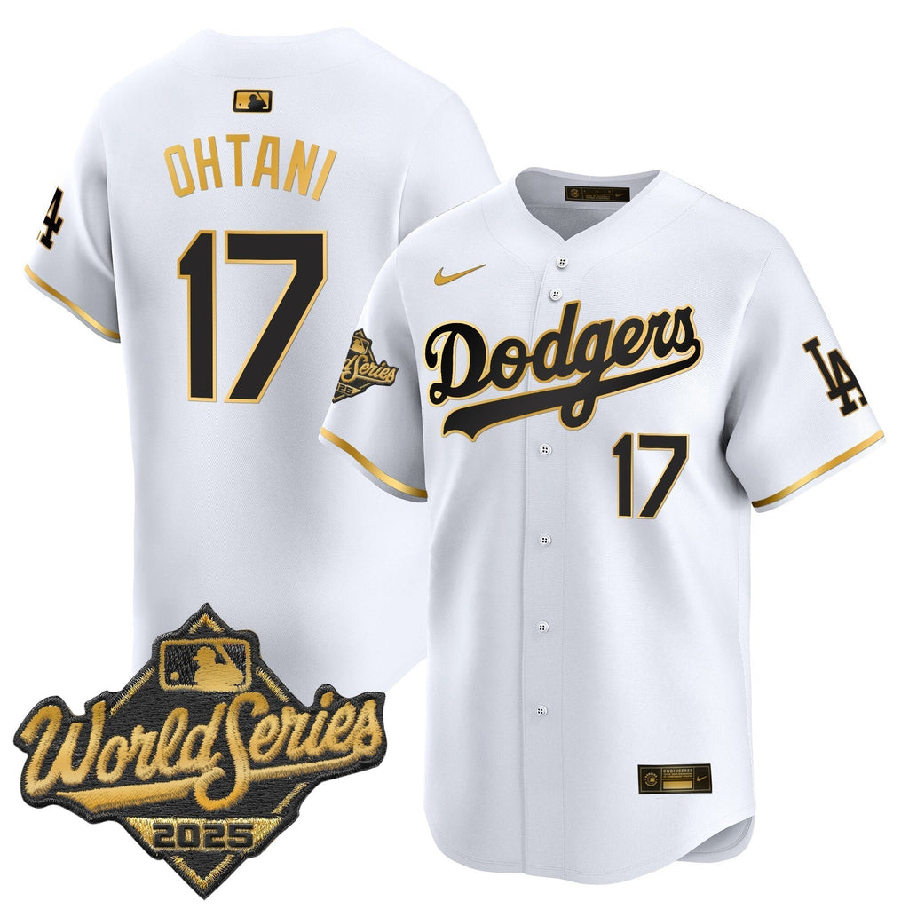 Dodgers 2025 World Series Gold Trim Vapor Premier Limited Jersey - All Stitched