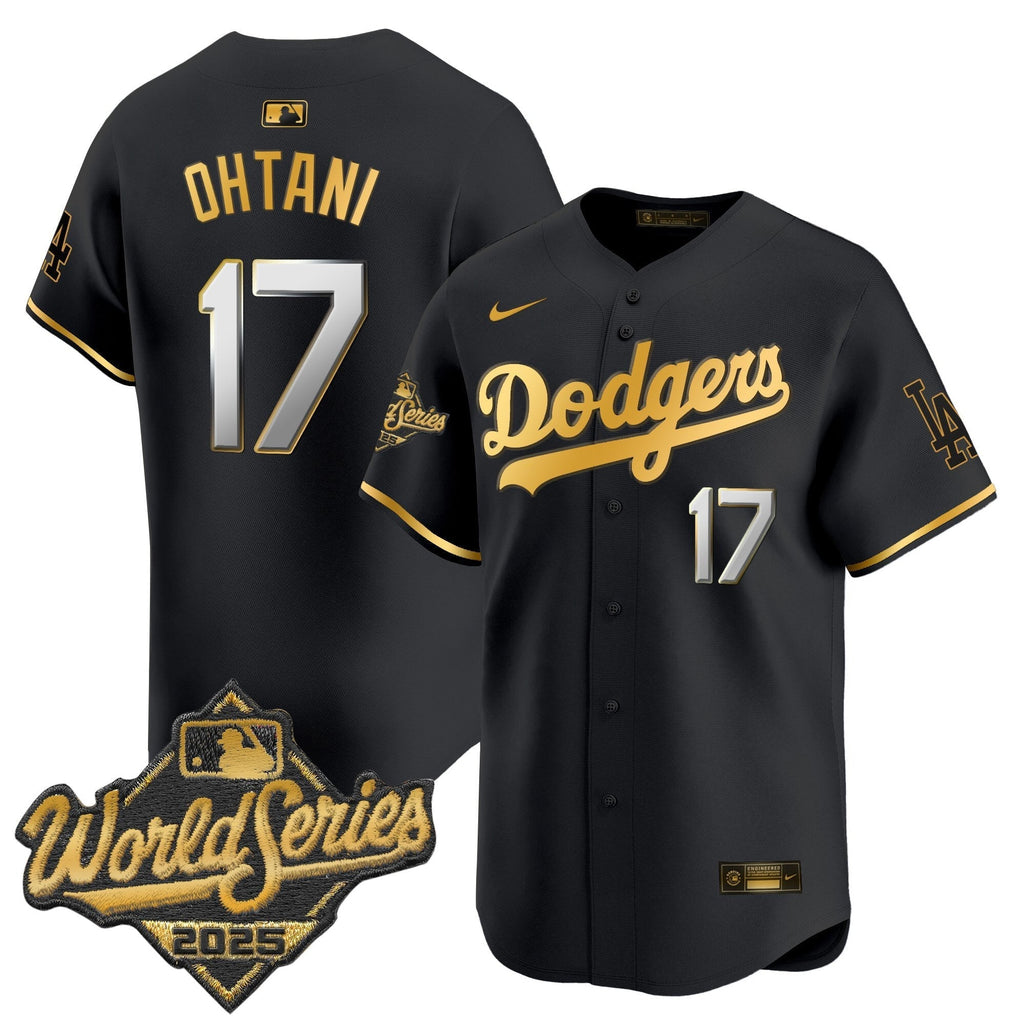 Dodgers 2025 World Series Gold Trim Vapor Premier Limited Jersey - All Stitched