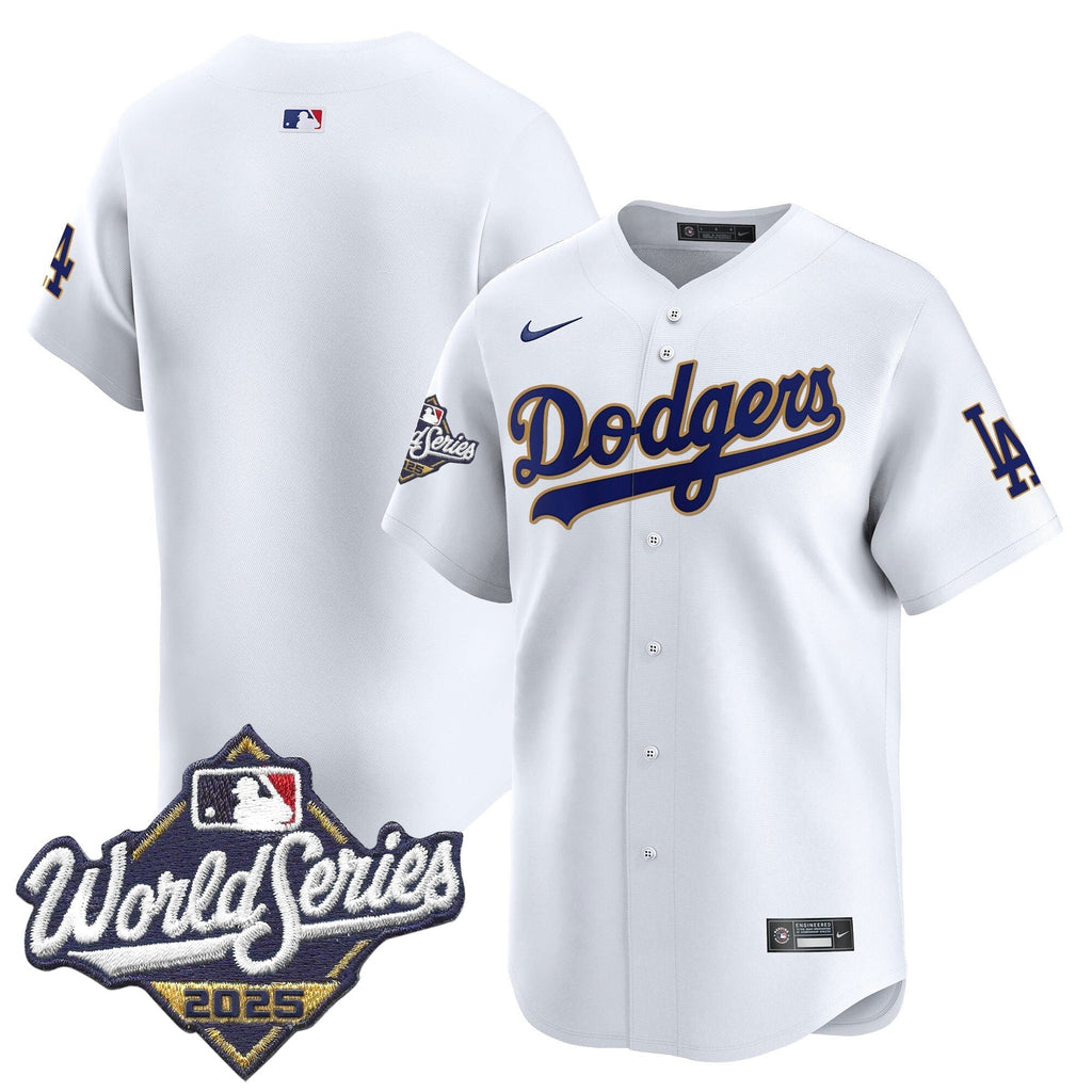 Dodgers 2025 World Series Gold Trim Vapor Premier Limited Jersey - All Stitched