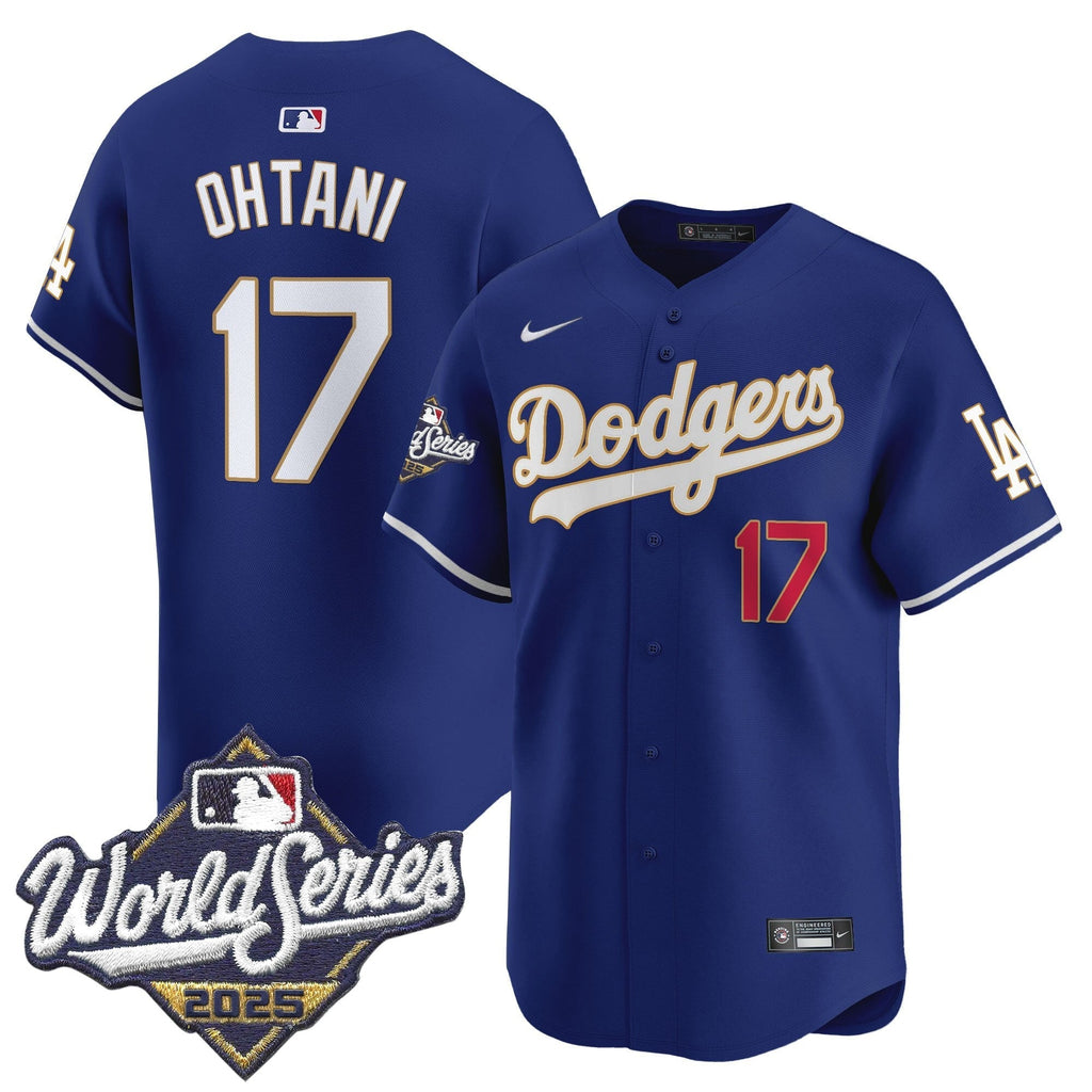Dodgers 2025 World Series Gold Trim Vapor Premier Limited Jersey - All Stitched