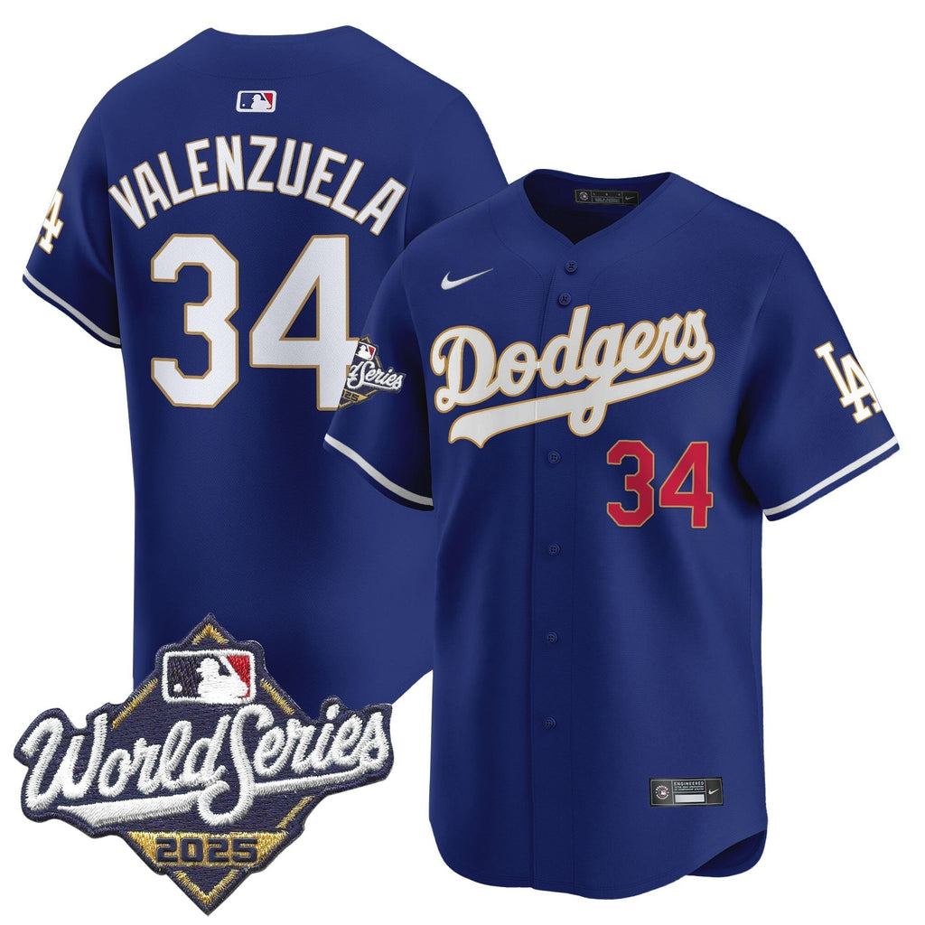 Dodgers 2025 World Series Gold Trim Vapor Premier Limited Jersey - All Stitched