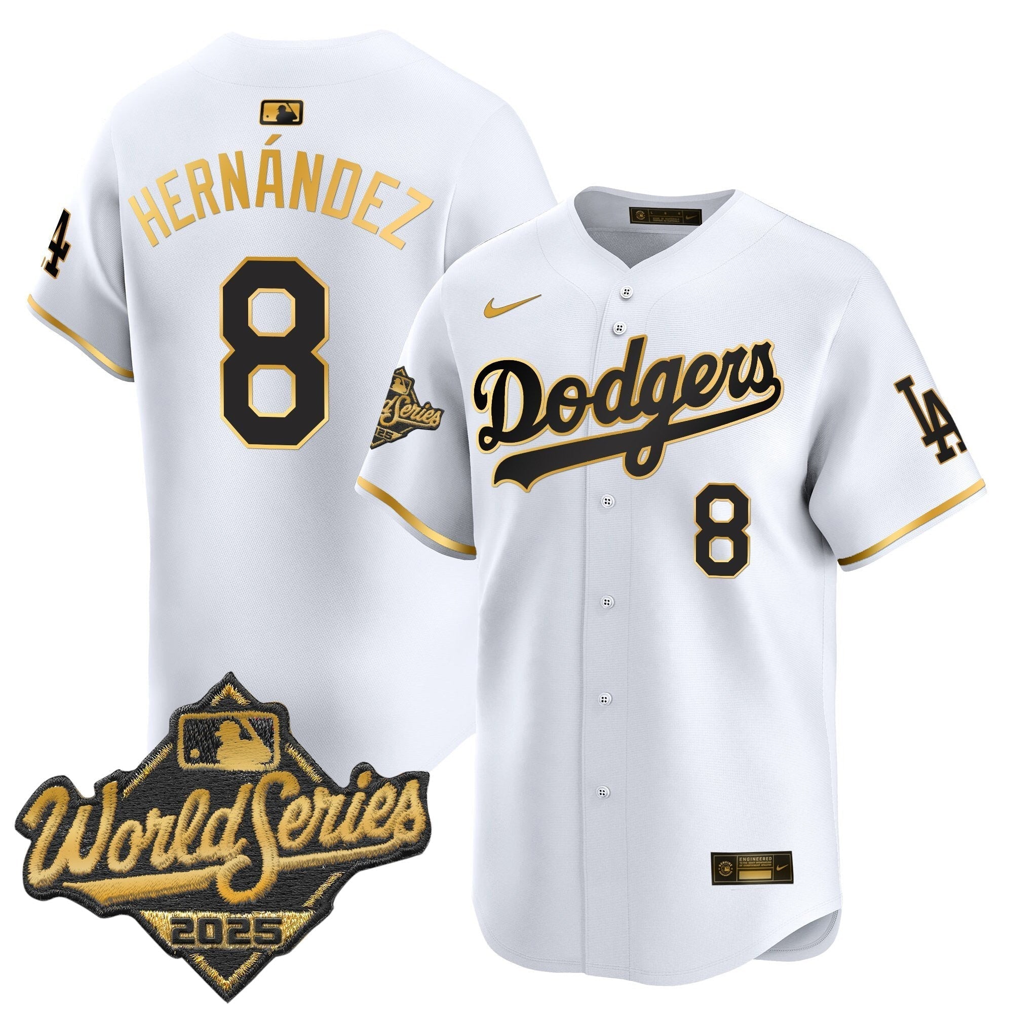 Dodgers 2025 World Series Gold Trim Vapor Premier Limited Jersey - All Stitched