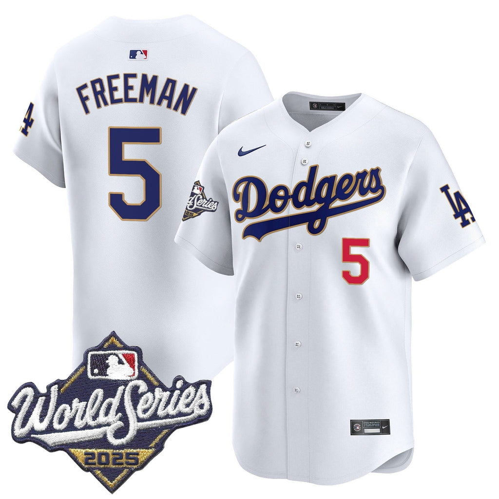 Dodgers 2025 World Series Gold Trim Vapor Premier Limited Jersey - All Stitched