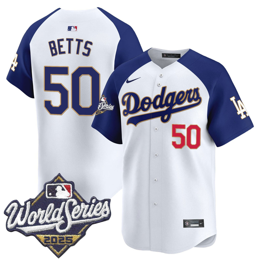 Dodgers 2025 World Series Gold Trim Vapor Premier Limited Jersey - All Stitched