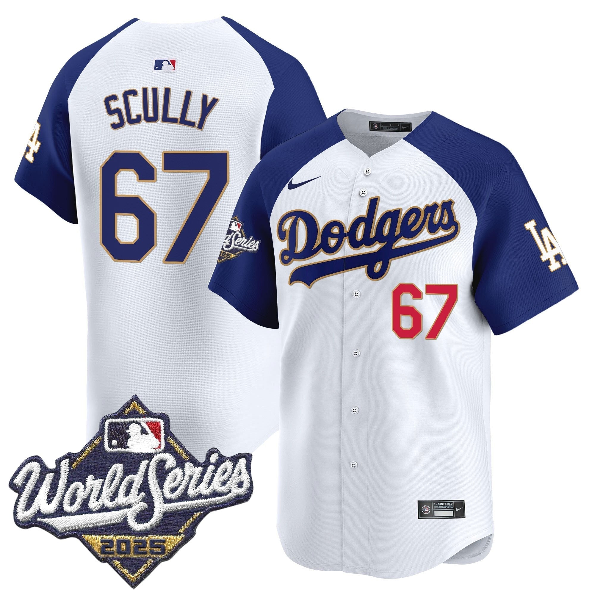 Dodgers 2025 World Series Gold Trim Vapor Premier Limited Jersey - All Stitched