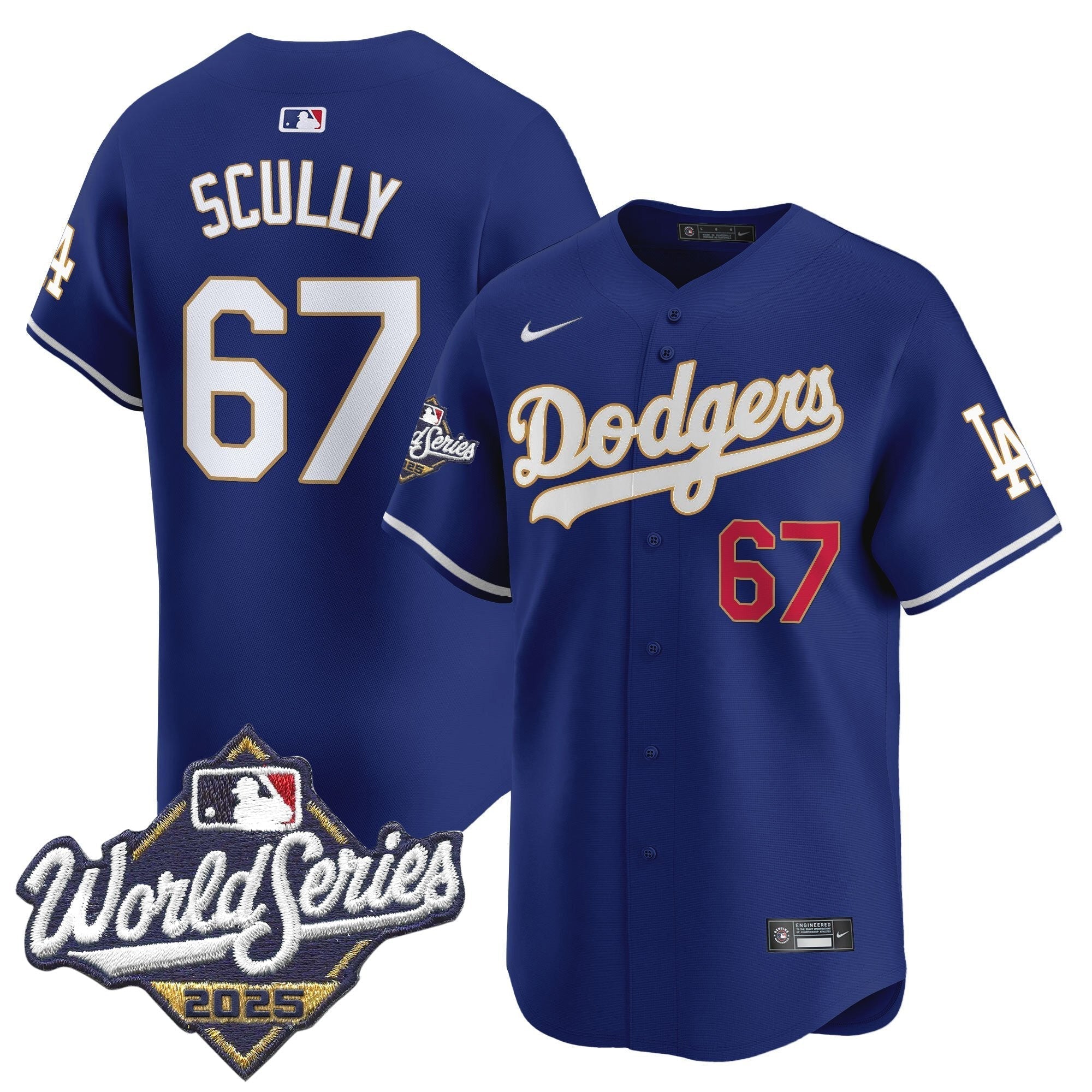 Dodgers 2025 World Series Gold Trim Vapor Premier Limited Jersey - All Stitched