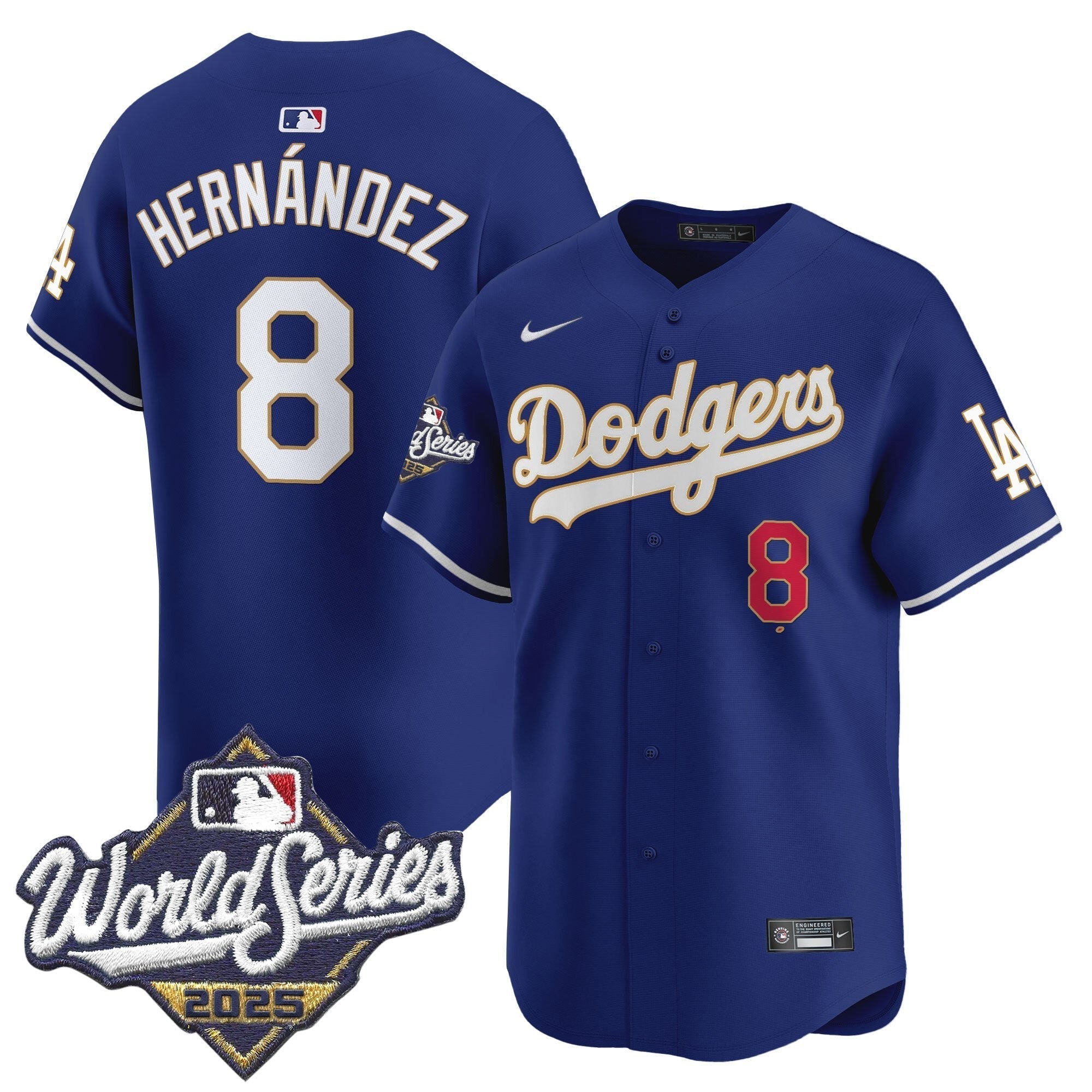 Dodgers 2025 World Series Gold Trim Vapor Premier Limited Jersey - All Stitched