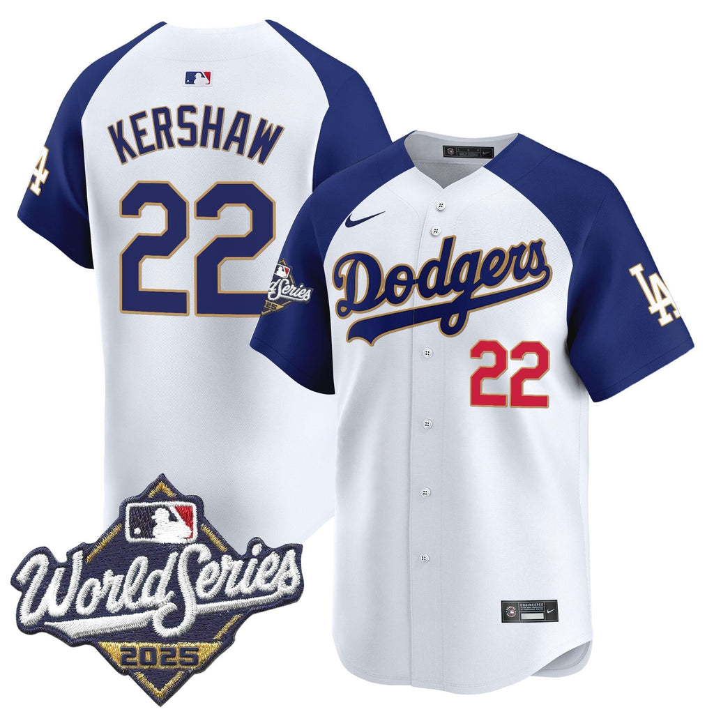 Dodgers 2025 World Series Gold Trim Vapor Premier Limited Jersey - All Stitched